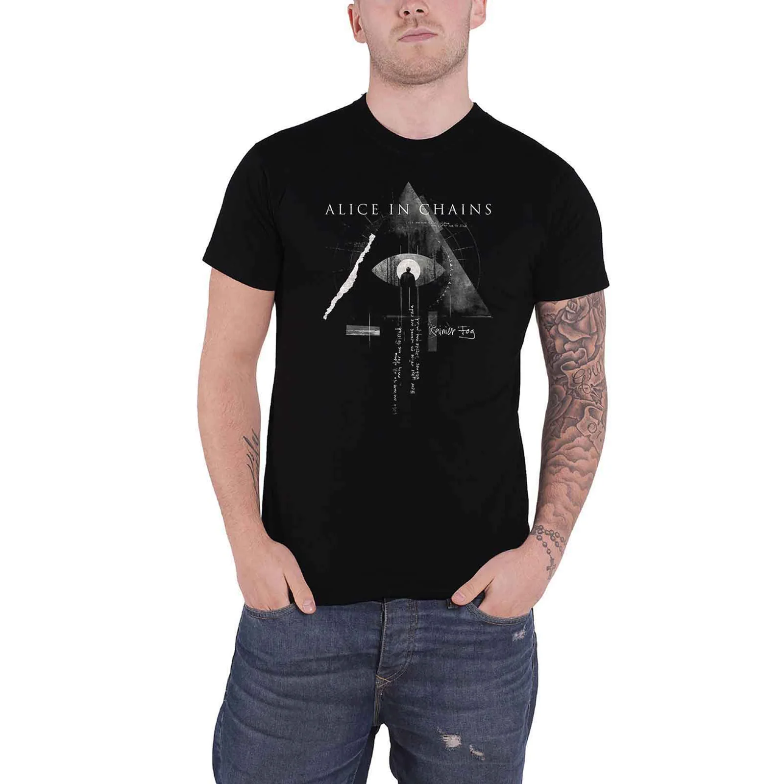 ALICE IN CHAINS - FOG MOUNTAIN - T-Shirt Black (Back Print) - Image 3
