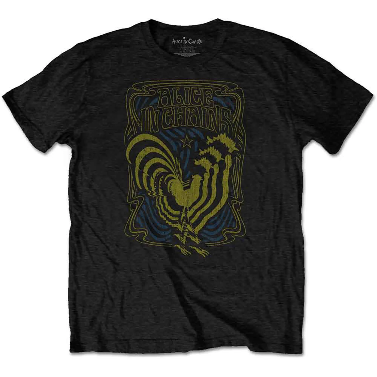 ALICE IN CHAINS - PSYCHEDELIC ROOSTER - T-Shirt Black