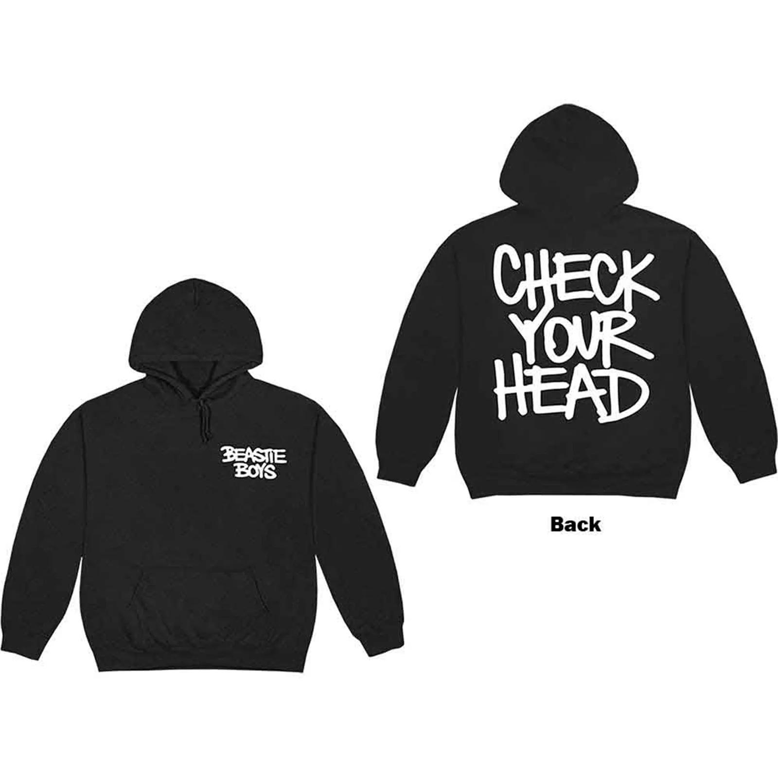 THE BEASTIE BOYS - CHECK YOUR HEAD - Pullover Hoodie Black (Back Print)