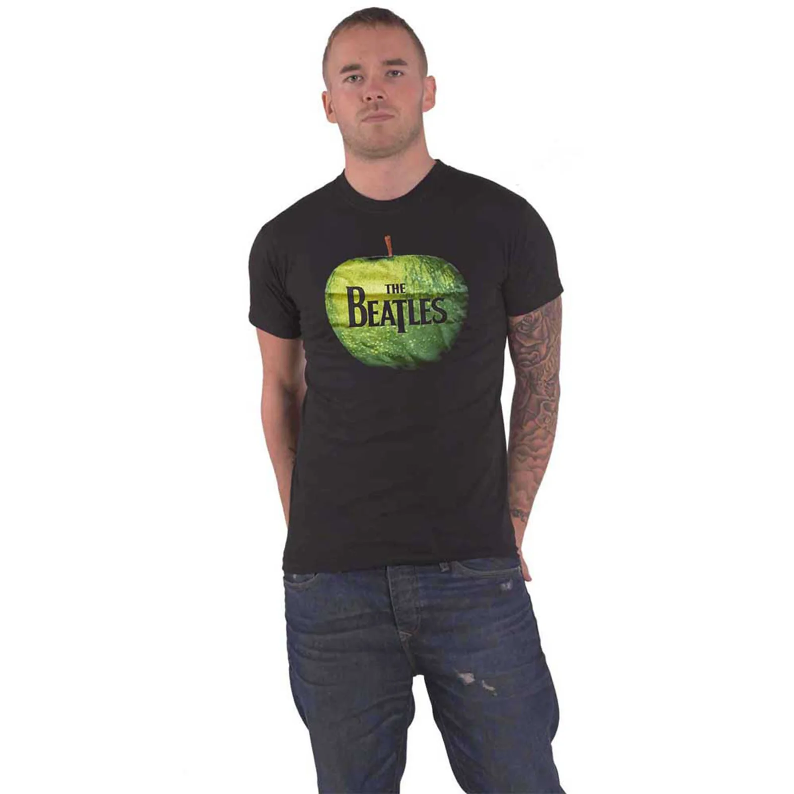 THE BEATLES - APPLE LOGO - T-Shirt Black - Image 2