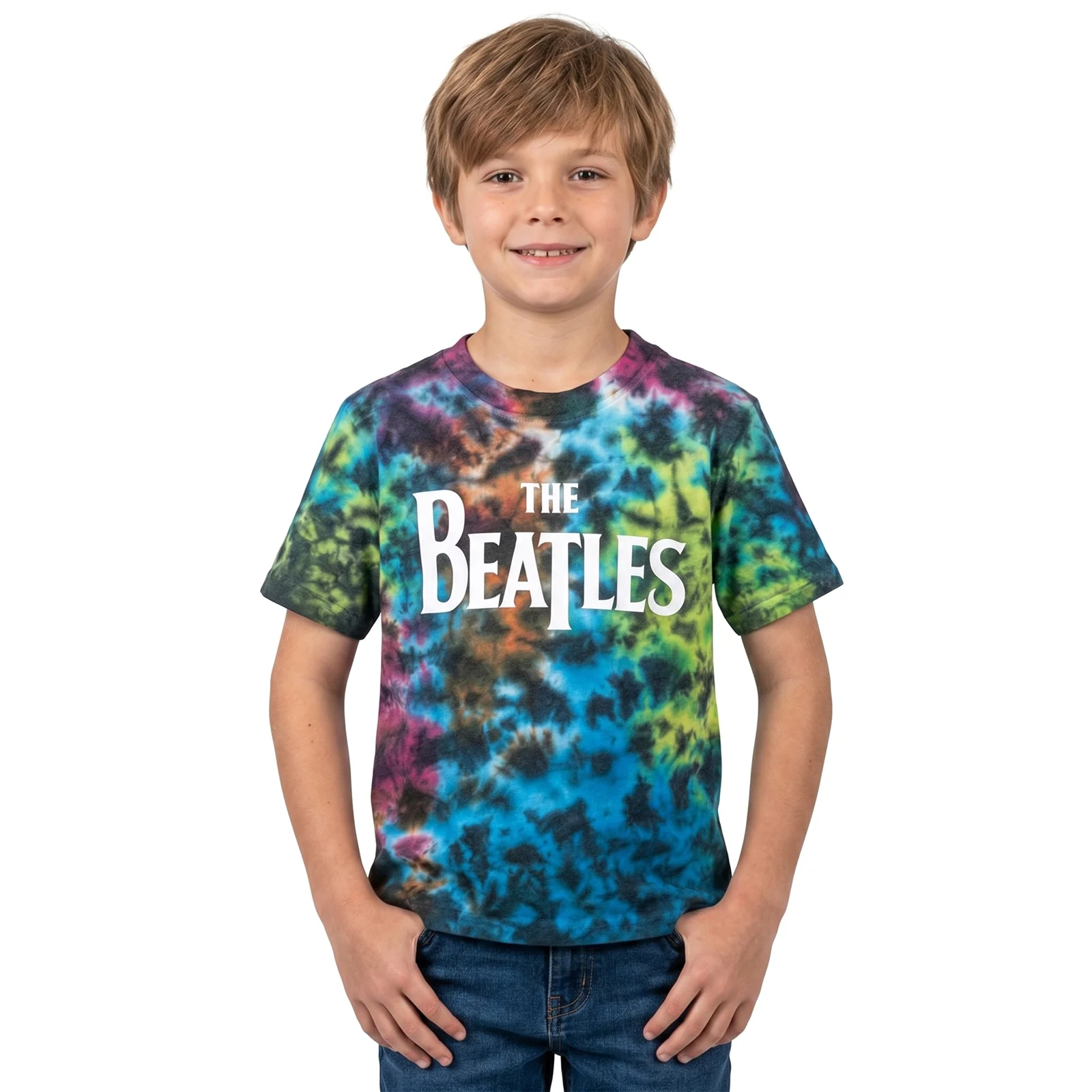 THE BEATLES - DROP T LOGO - Kids T-Shirt Grey (Wash Collection) - Image 2