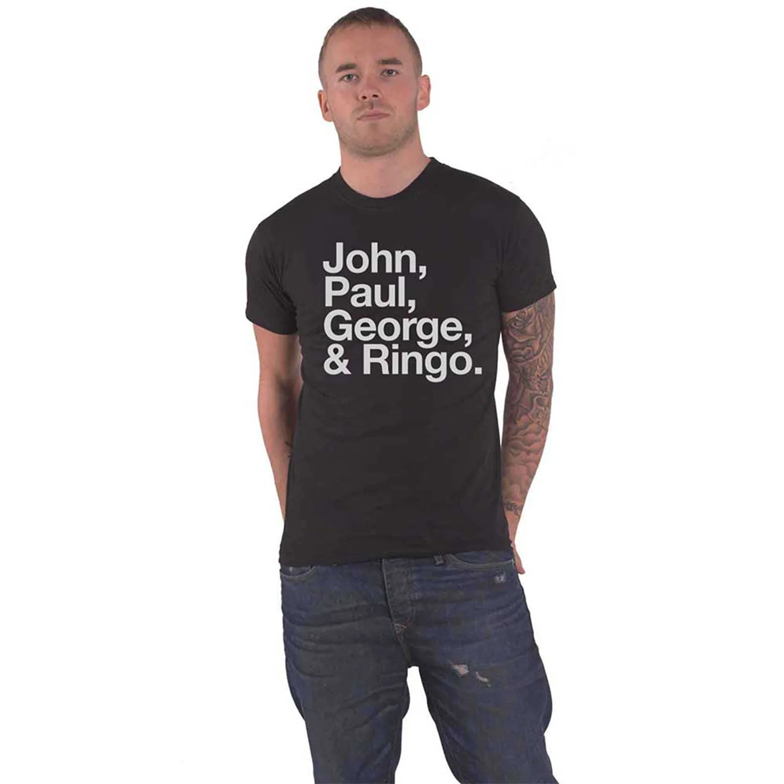THE BEATLES - JOHN, PAUL, GEORGE & RINGO - T-Shirt Black - Image 2