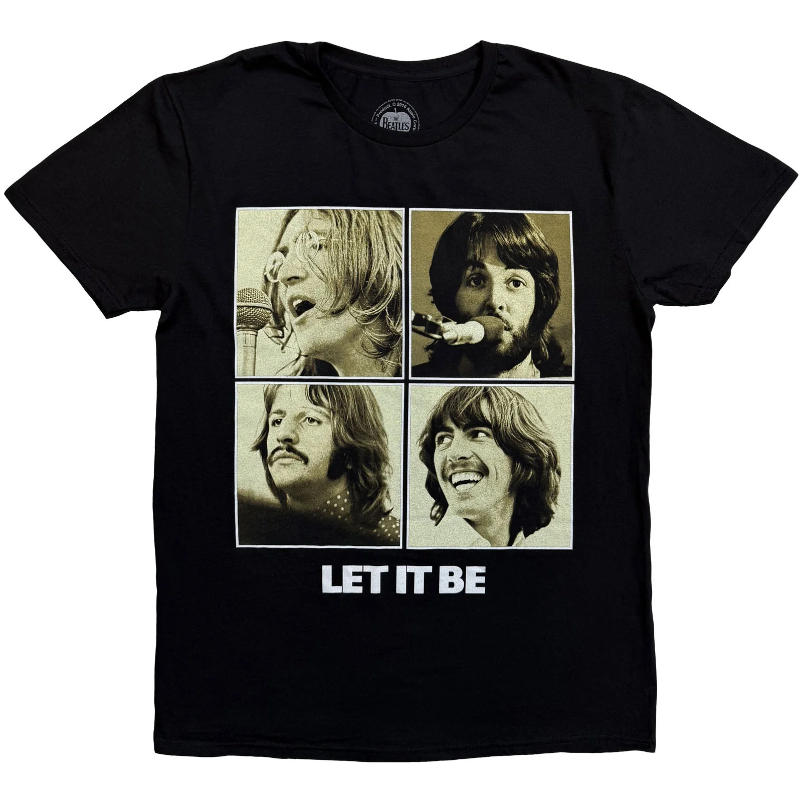 THE BEATLES - LET IT BE SEPIA - T-Shirt Black