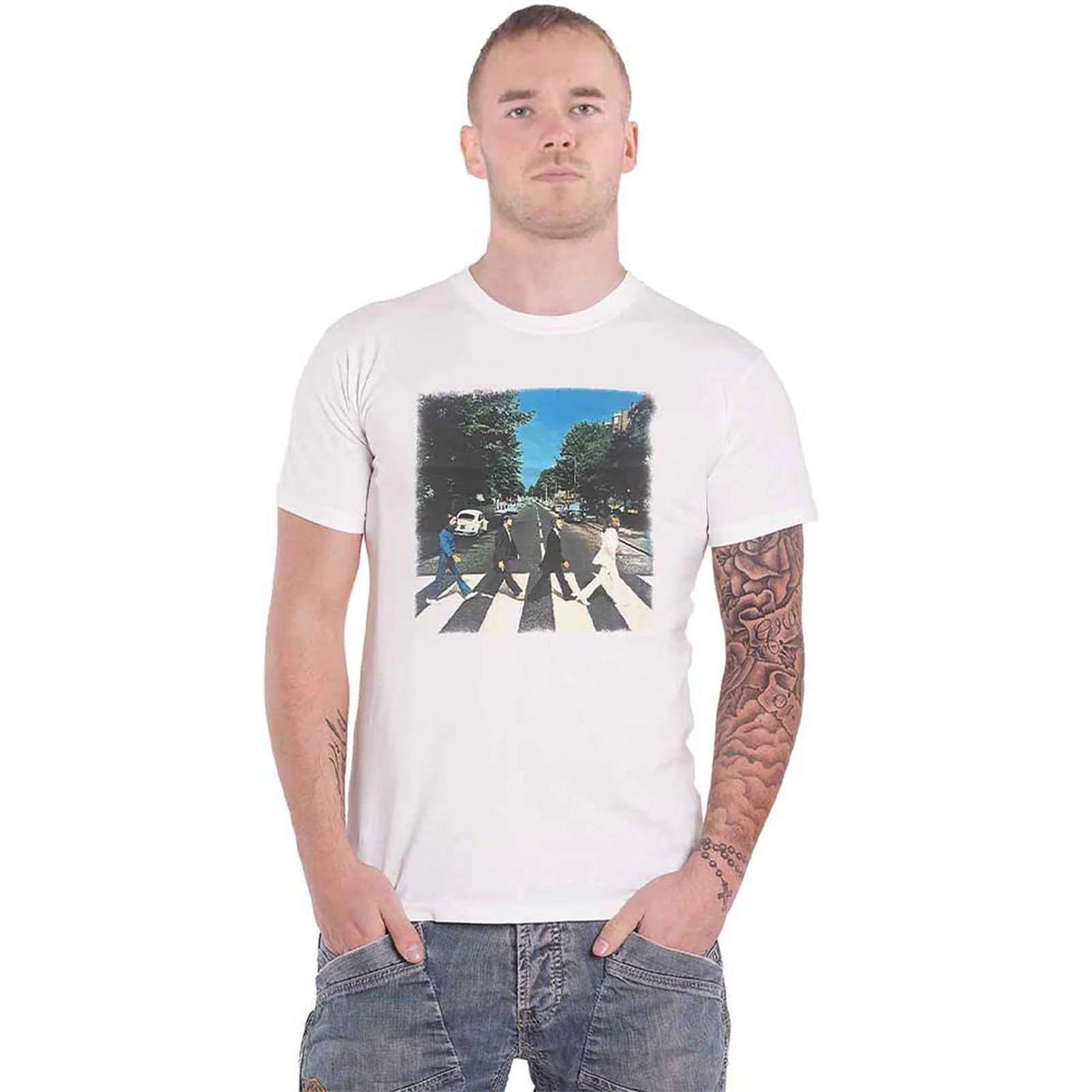 THE BEATLES - VINTAGE ABBEY ROAD - T-Shirt White (Back Print) - Image 3