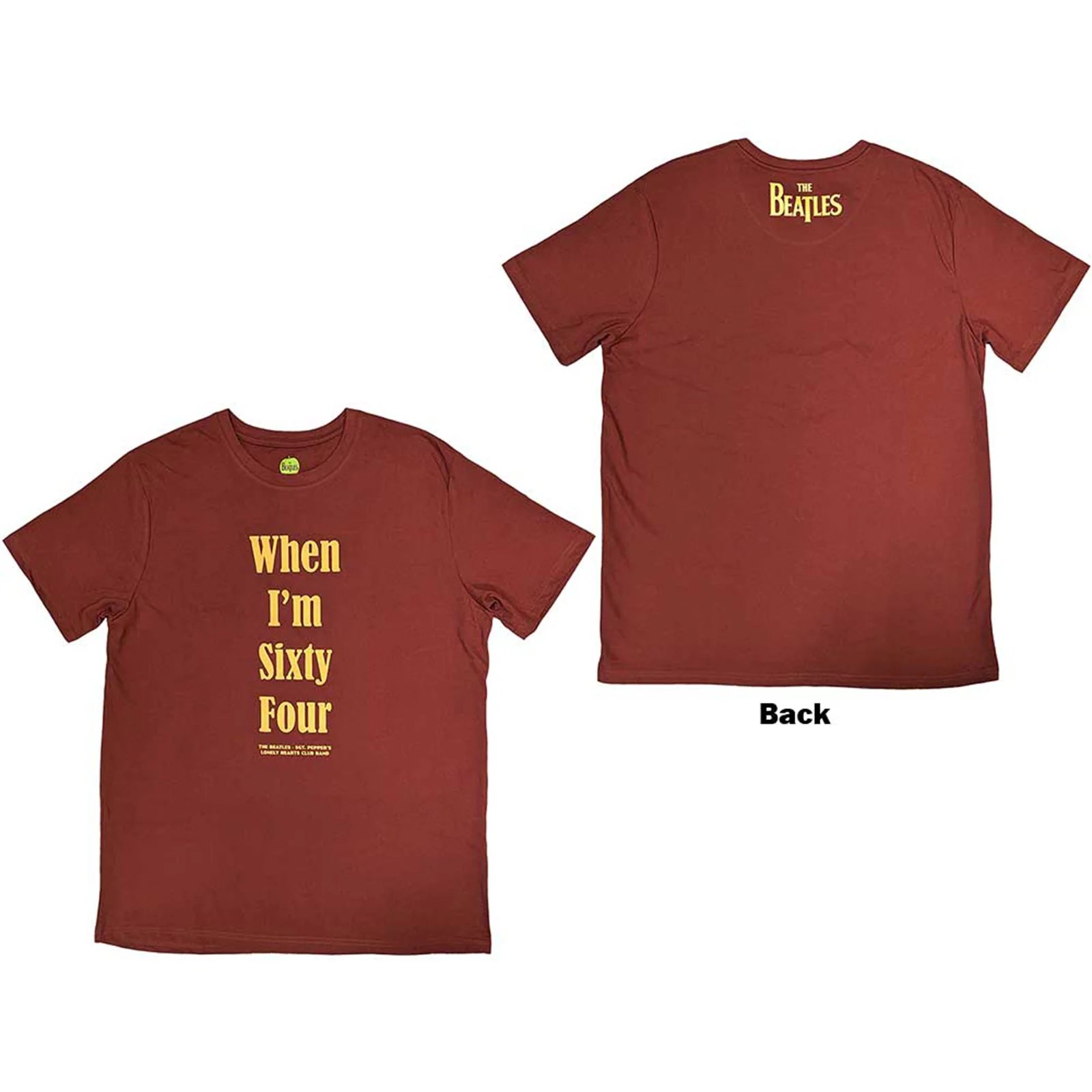 THE BEATLES - WHEN I'M SIXTY FOUR - T-Shirt Red (Back Print)