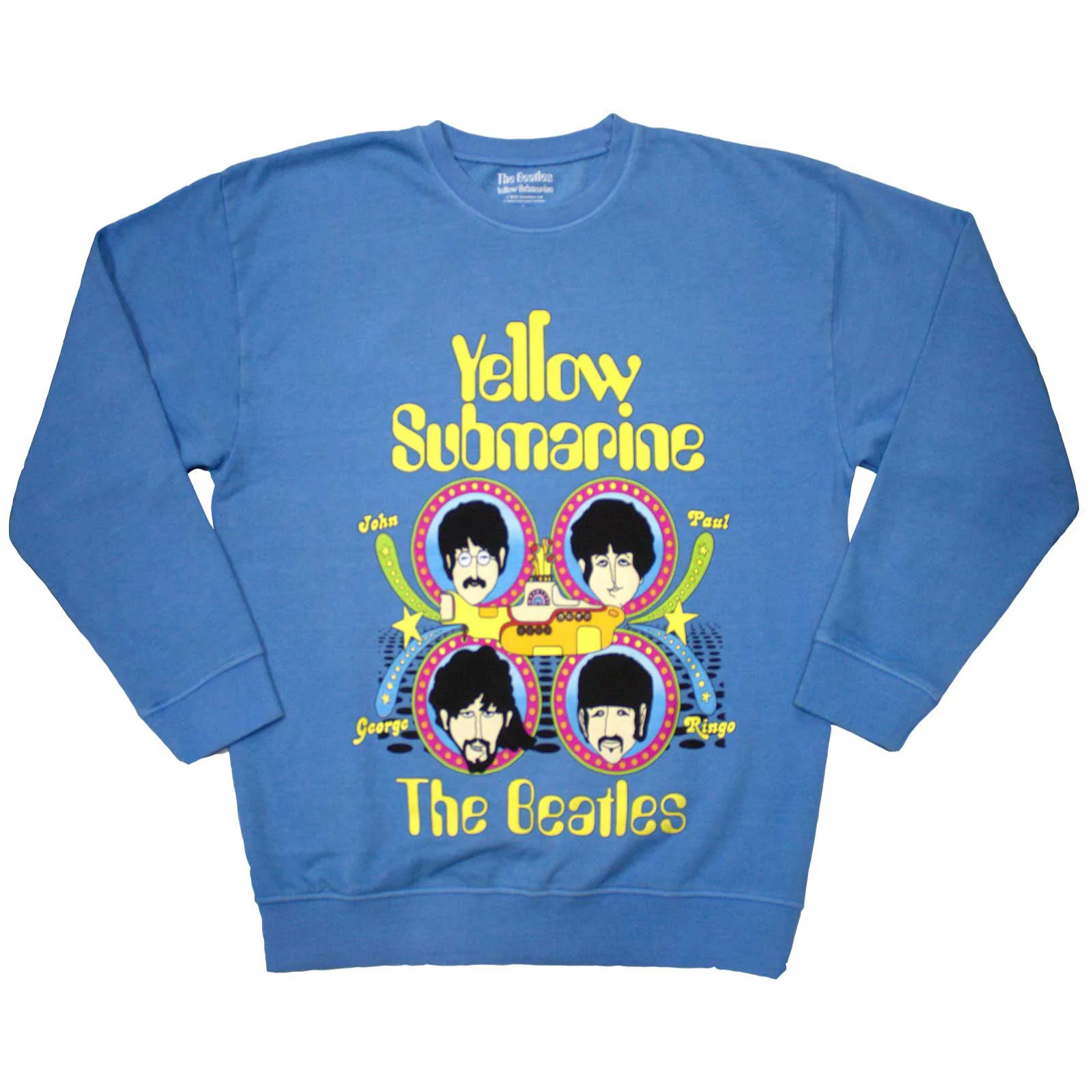 THE BEATLES - YELLOW SUBMARINE HEADS IN CIRCLES - Sweatshirt Blue