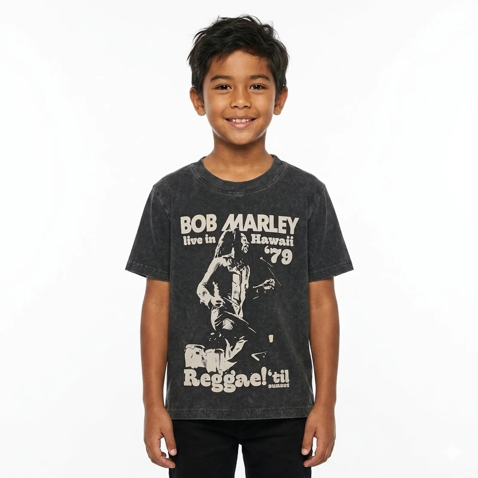 BOB MARLEY - HAWAII SNOW WASH - Kids T-Shirt Grey (Wash Collection) - Image 2