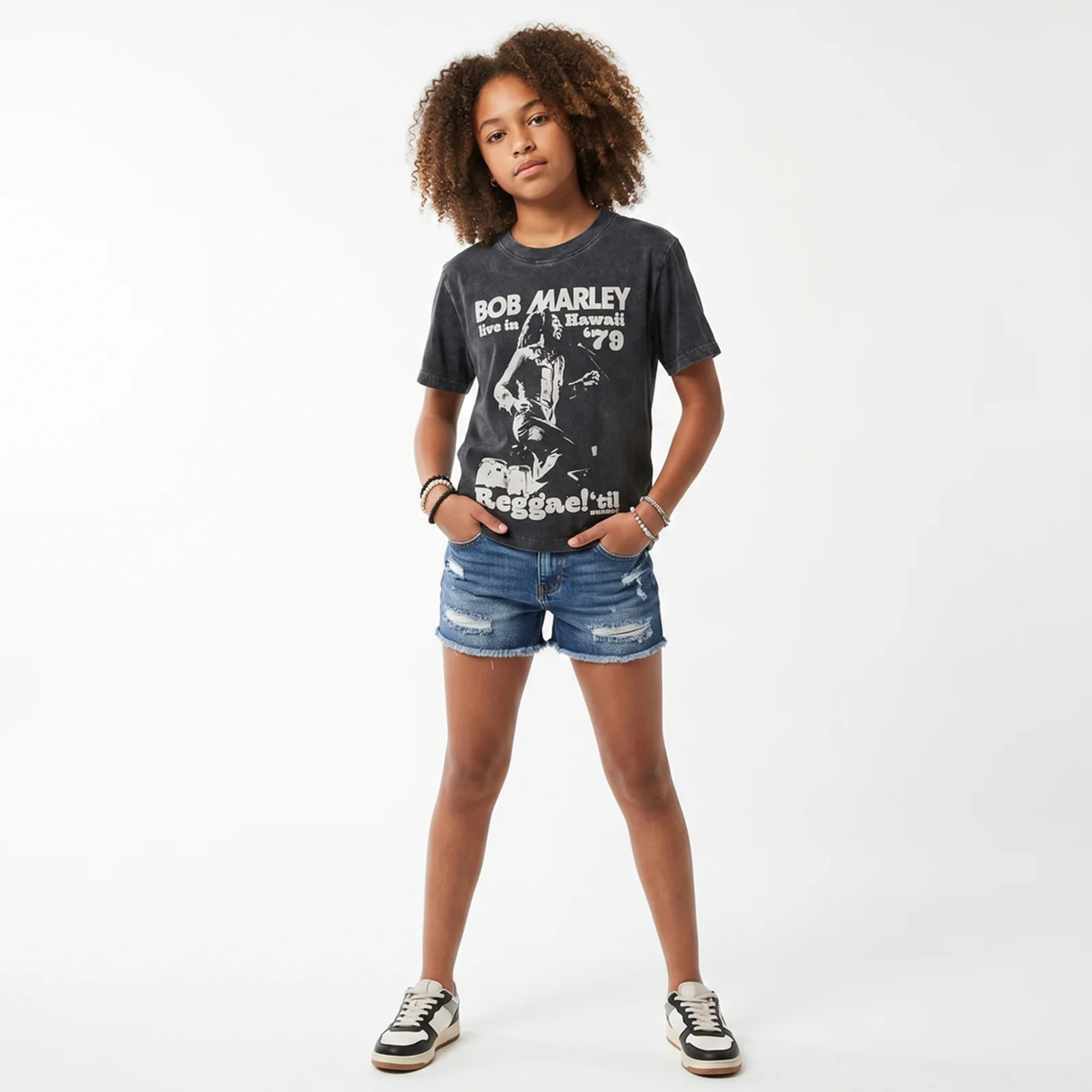 BOB MARLEY - HAWAII SNOW WASH - Kids T-Shirt Grey (Wash Collection) - Image 3