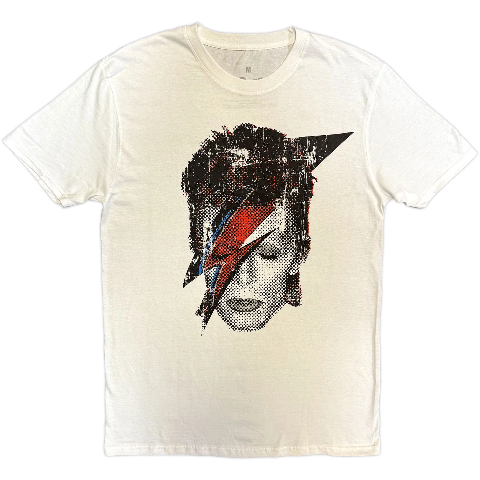 DAVID BOWIE - HALFTONE FLASH FACE - T-Shirt White