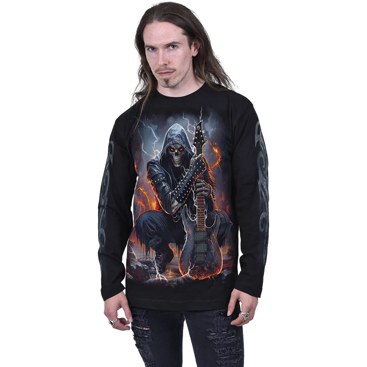 DEATH ROCKER - Longsleeve T-Shirt Black - Image 3