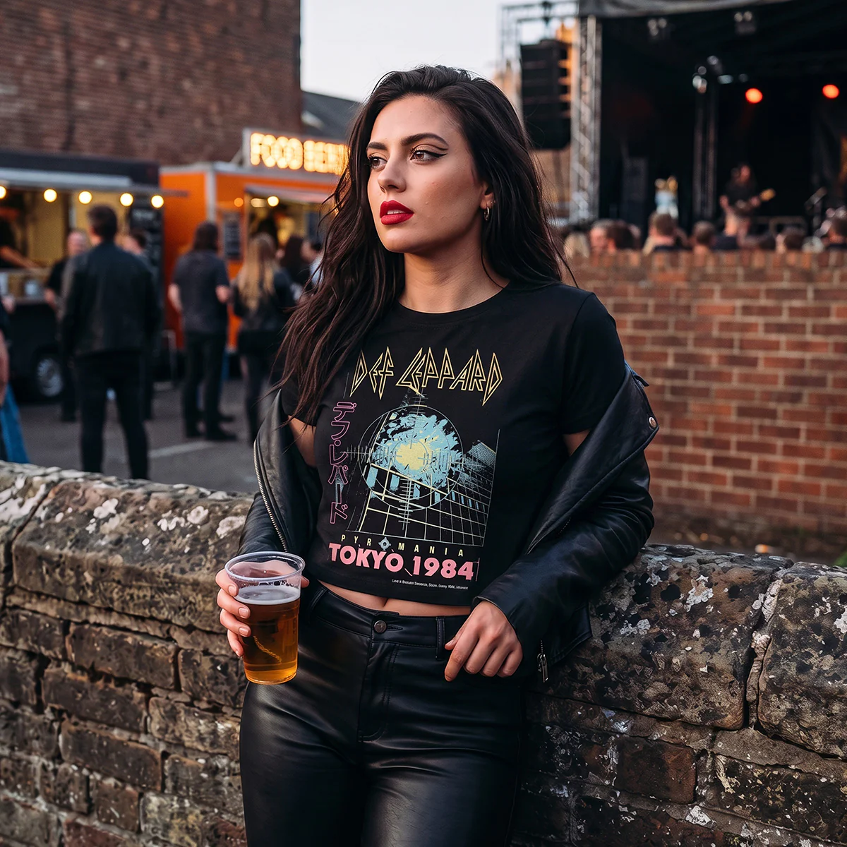 DEF LEPPARD - TOKYO - Crop Top Black - Image 3