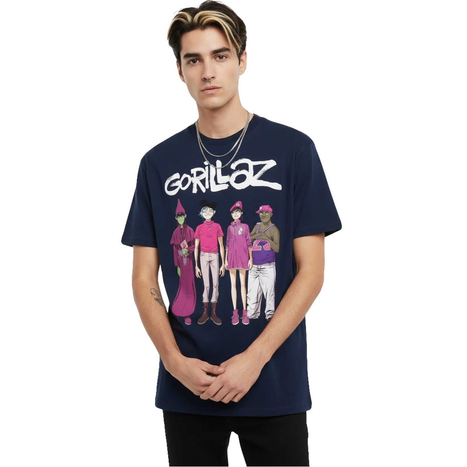 GORILLAZ - CRACKER ISLAND STANDING GROUP - T-Shirt Navy Blue - Image 2