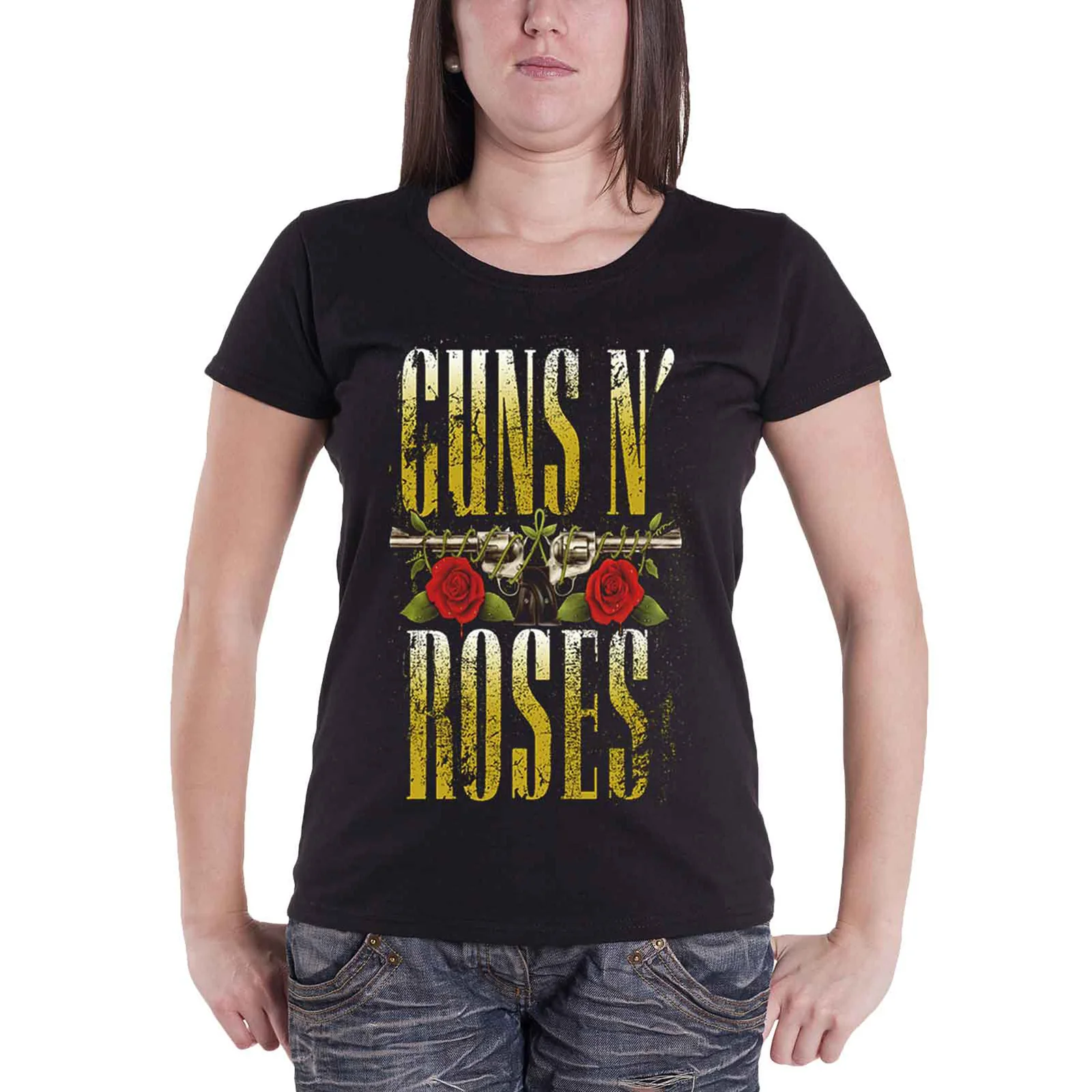 GUNS N ROSES - BIG GUNS - Ladies T-Shirt Black - Image 2