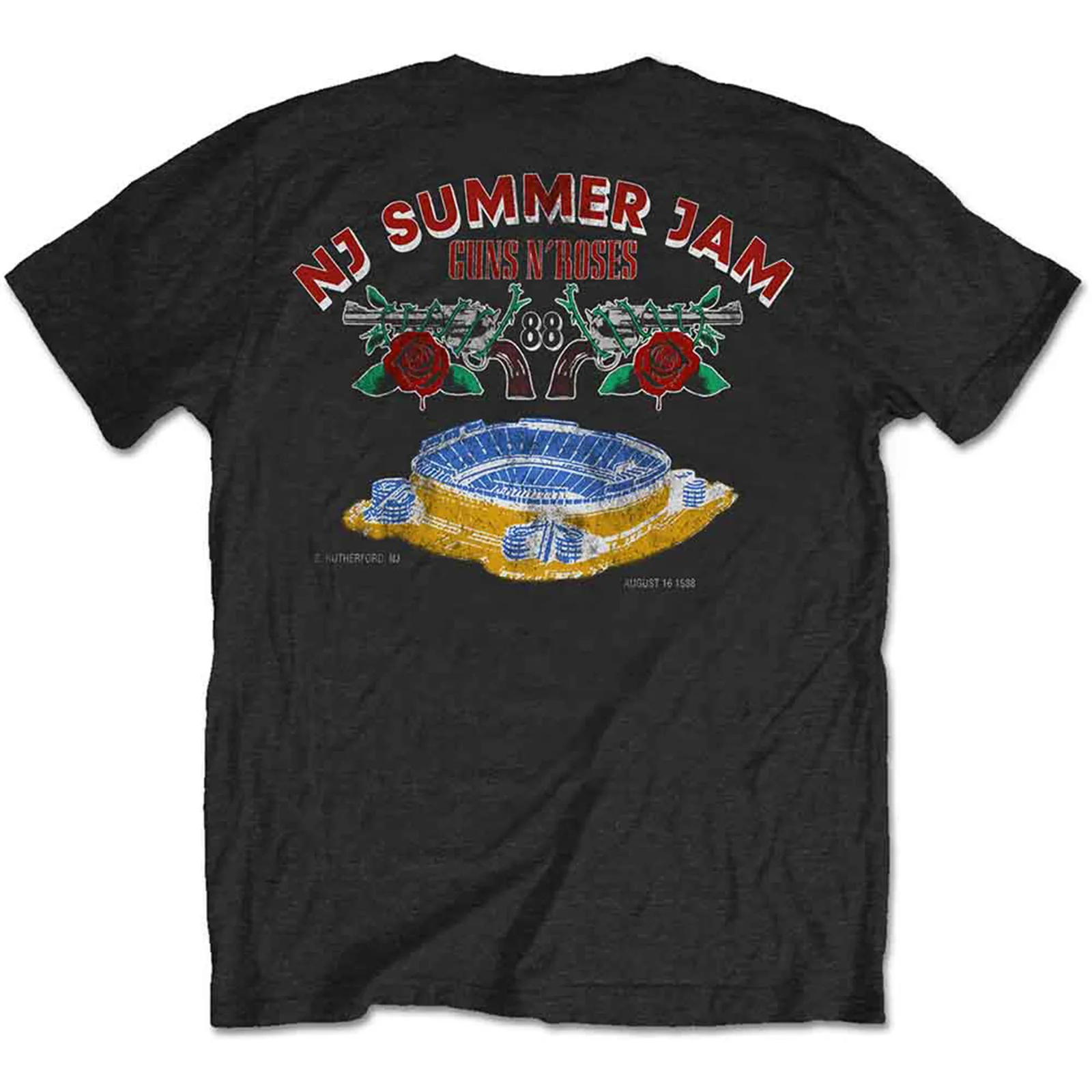 GUNS N ROSES - NJ SUMMER JAM 1988 - T-Shirt Black (Back Print) - Image 2