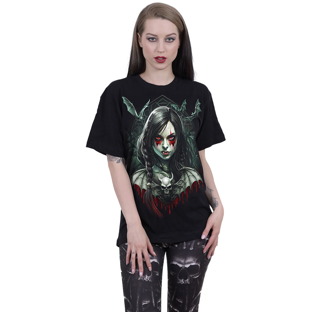 HALLOW'S EVE - Front Print T-Shirt Black - Image 2