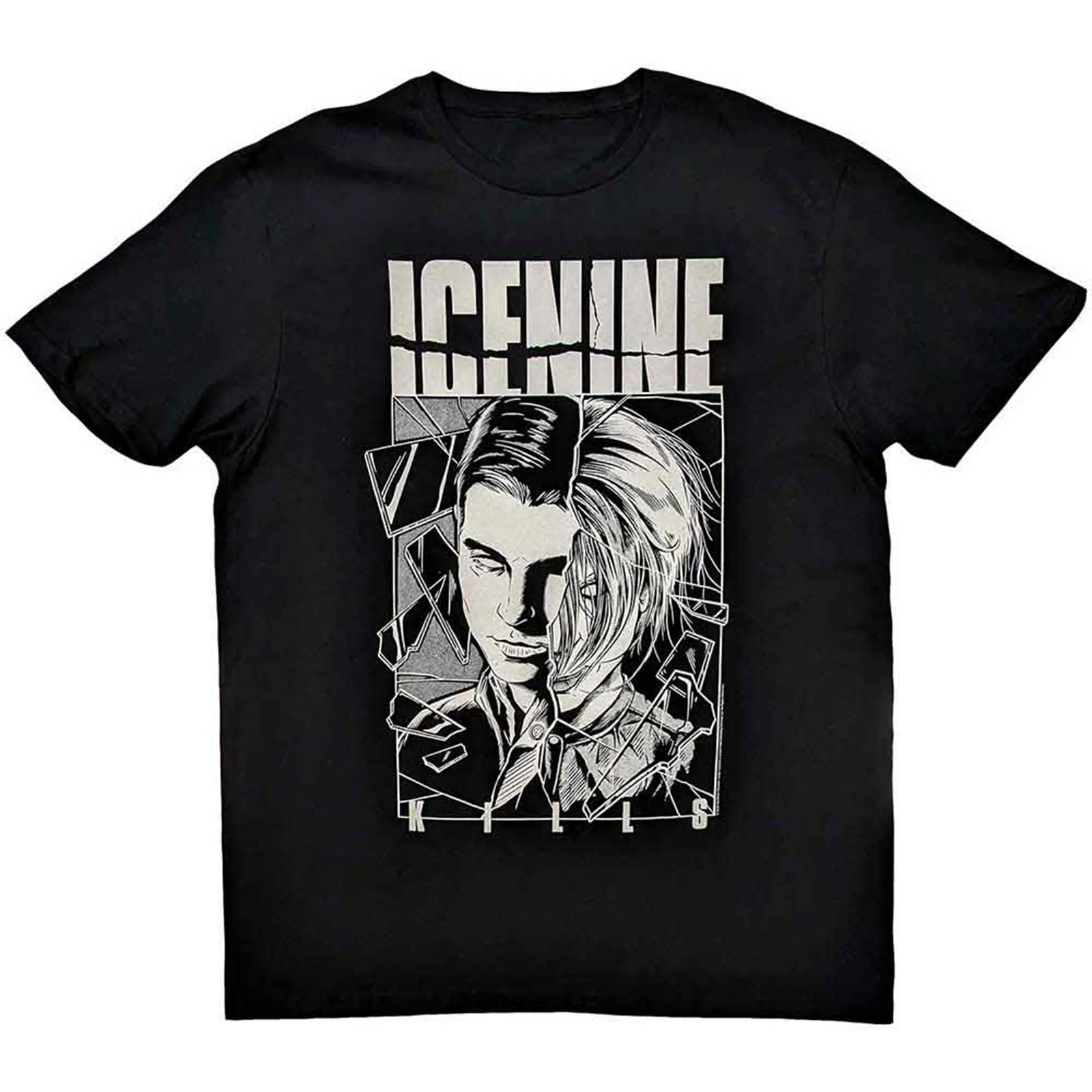 ICE NINE KILLS - SHOWER SCENE SPLIT FACE - T-Shirt Black