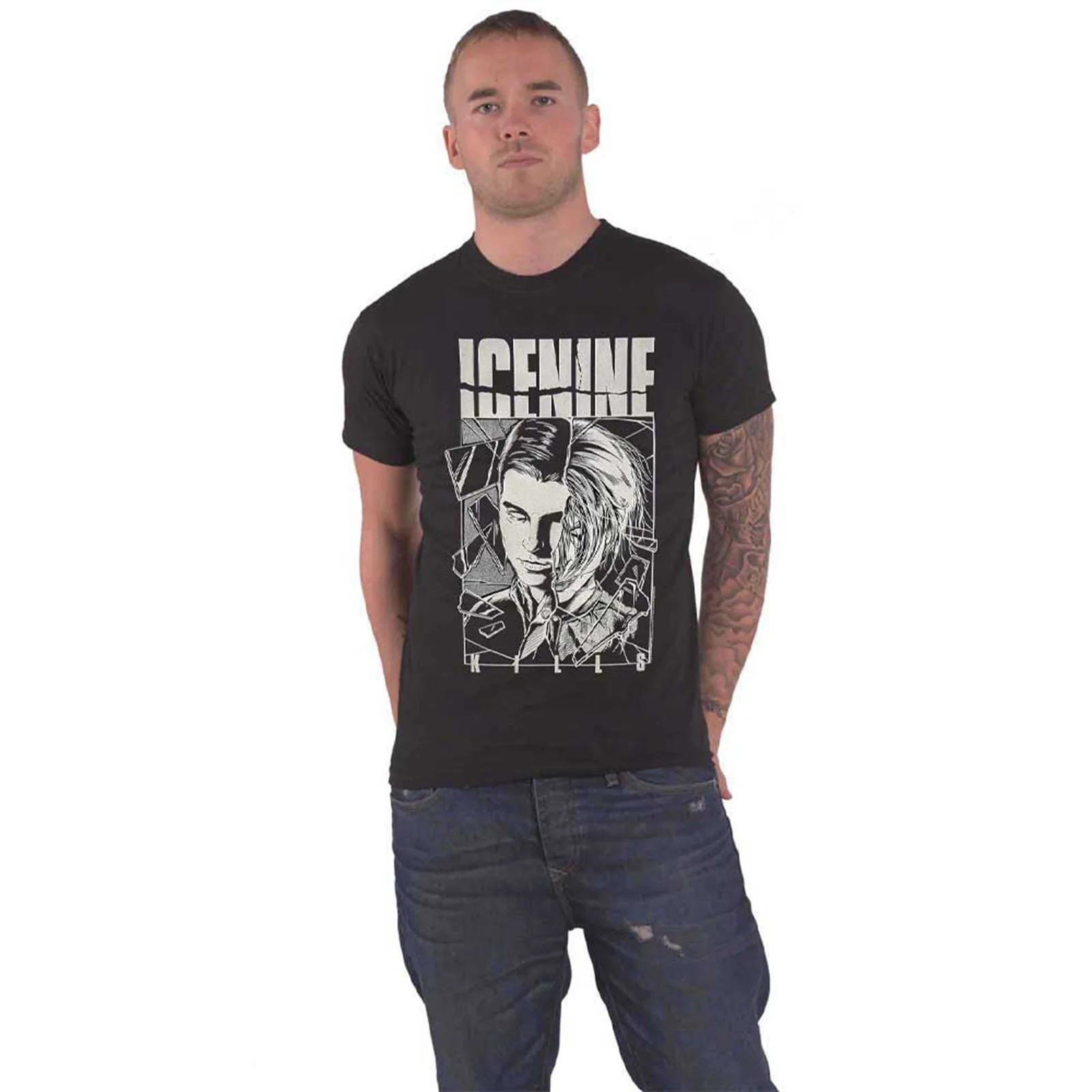 ICE NINE KILLS - SHOWER SCENE SPLIT FACE - T-Shirt Black - Image 2