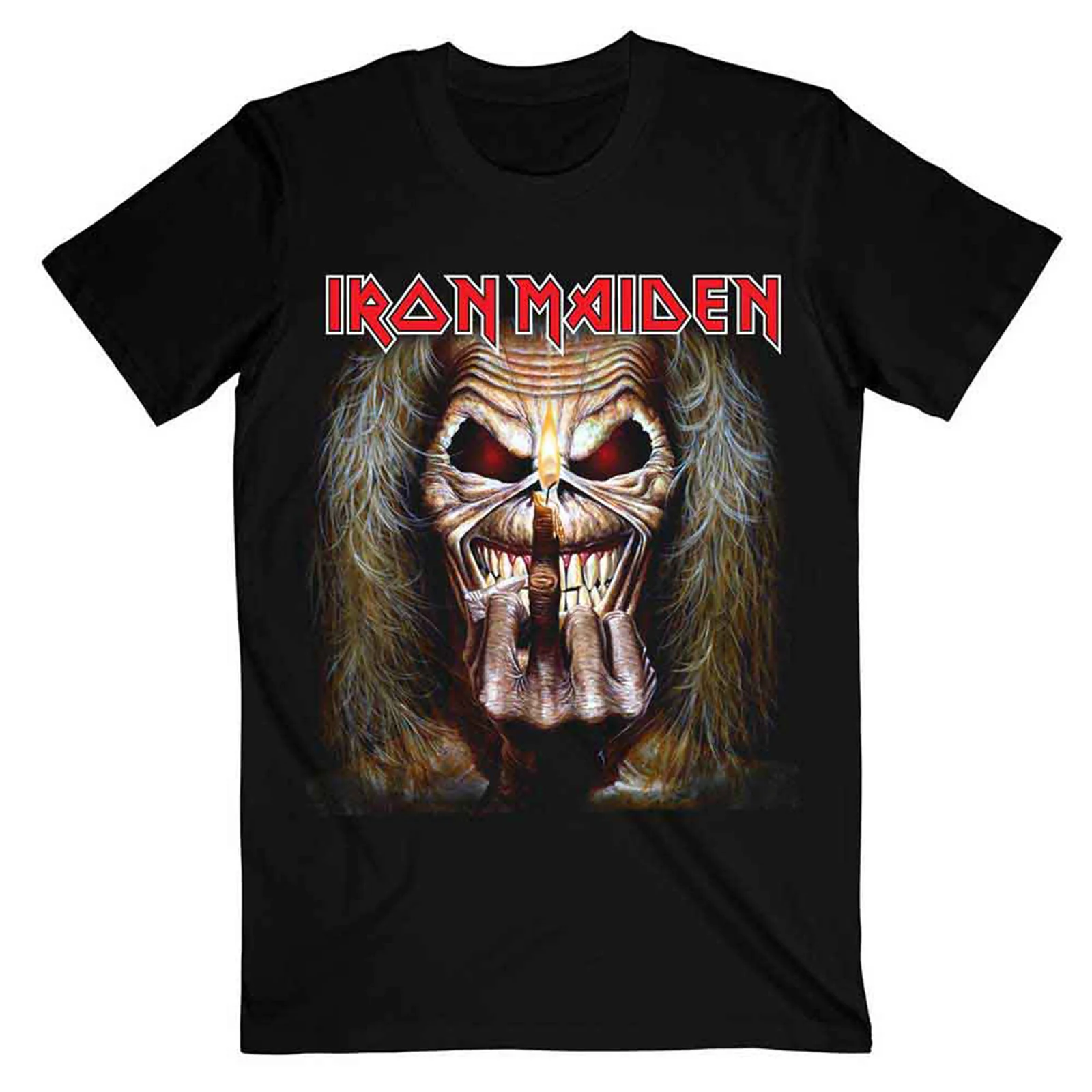 IRON MAIDEN - EDDIE CANDLE FINGER - T-Shirt Black