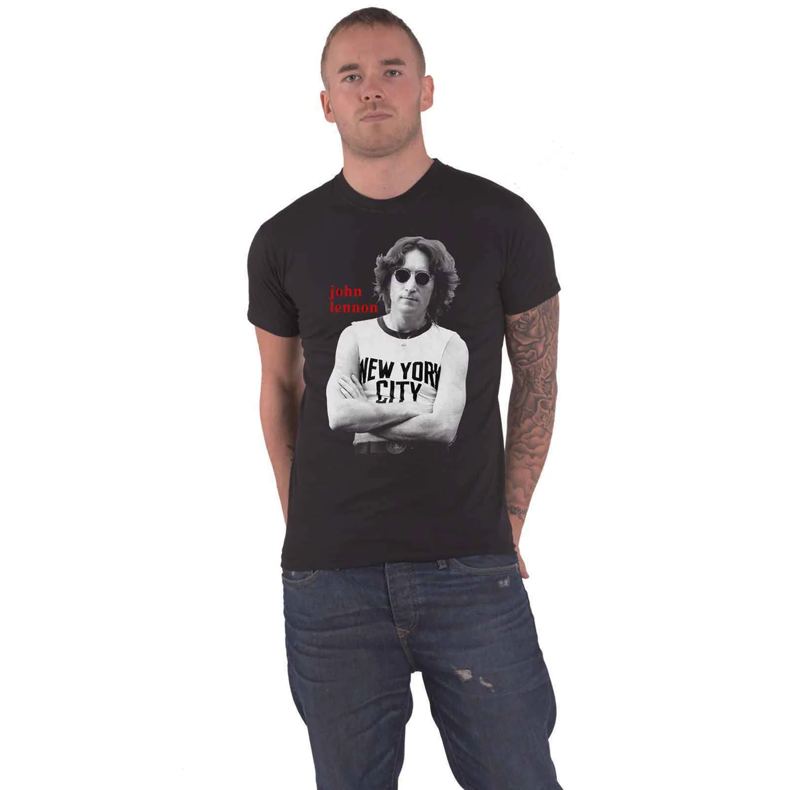 JOHN LENNON - NEW YORK CITY BLACK & WHITE - T-Shirt Black - Image 2