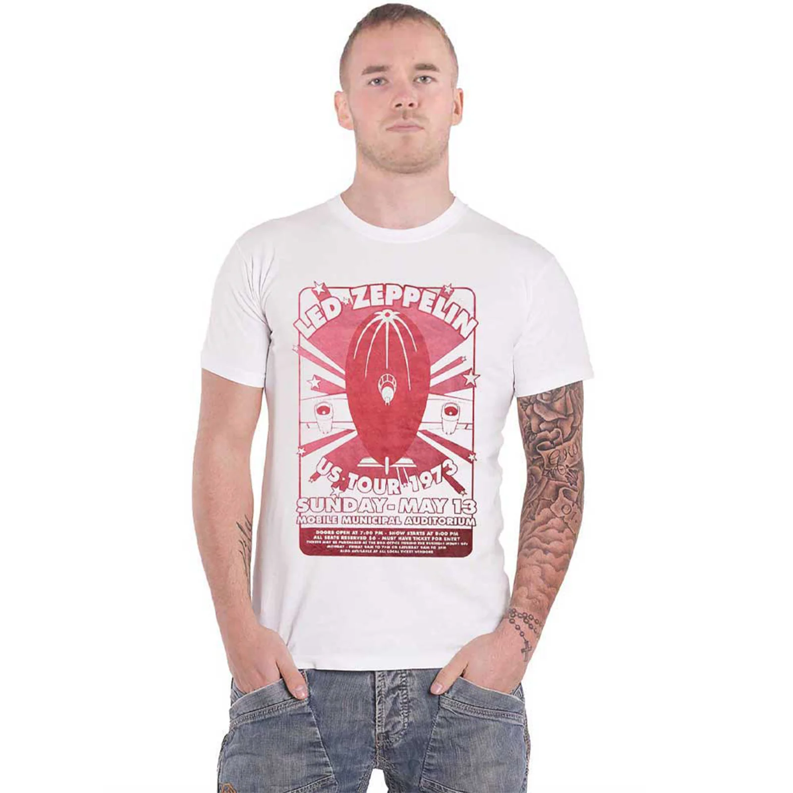 LED ZEPPELIN - MOBILE MUNICIPAL - T-Shirt White - Image 2