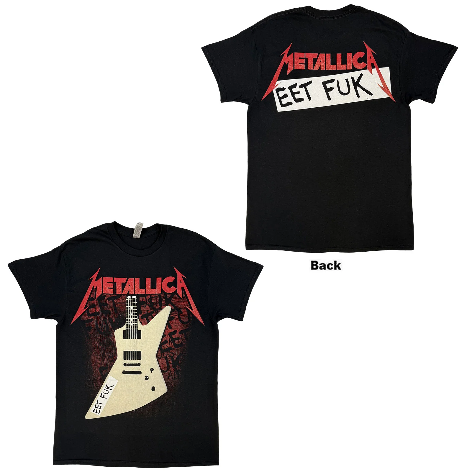 METALLICA - EET FUK - T-Shirt Black (Back Print) - Image 4