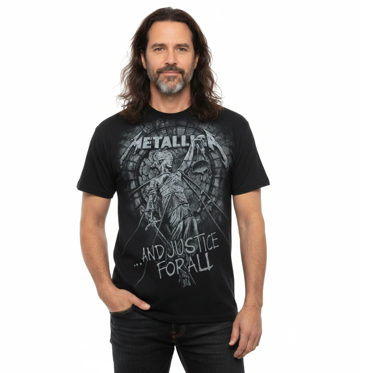 METALLICA - STONED JUSTICE - Front Print T-Shirt Black - Image 2