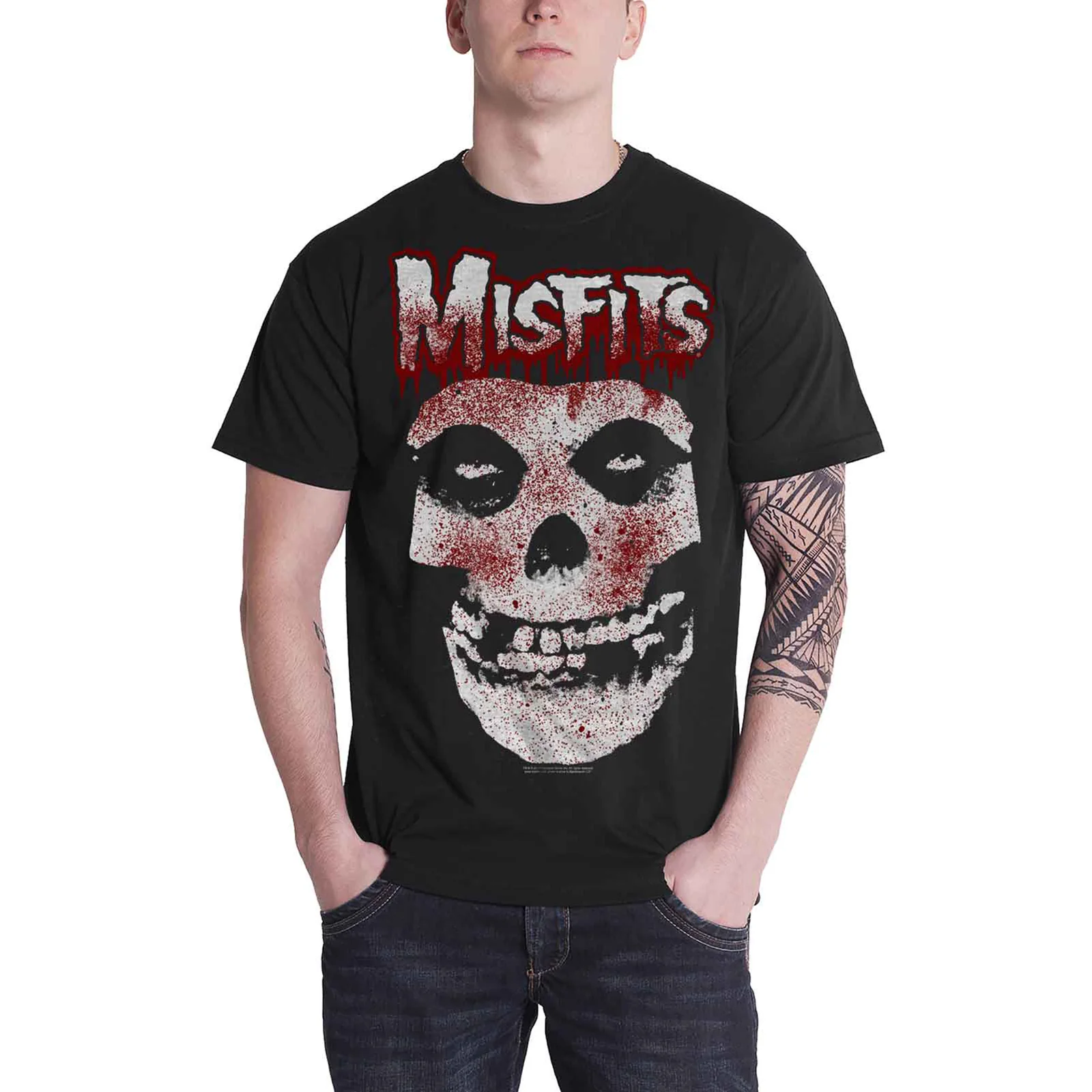MISFITS - BLOOD DRIP SKULL - T-Shirt Black - Image 2