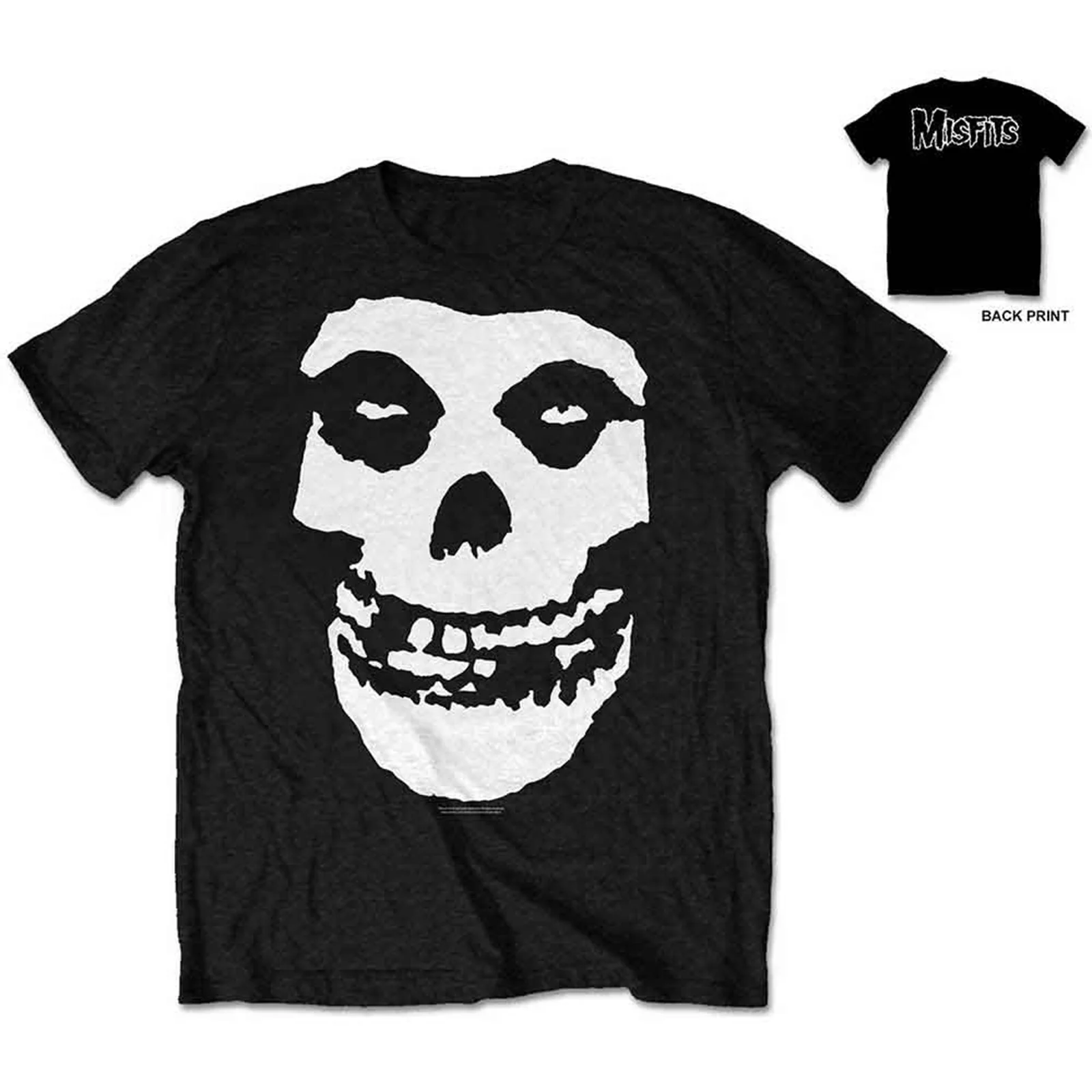 MISFITS - CLASSIC FIEND SKULL - T-Shirt Black (Back Print) - Image 2