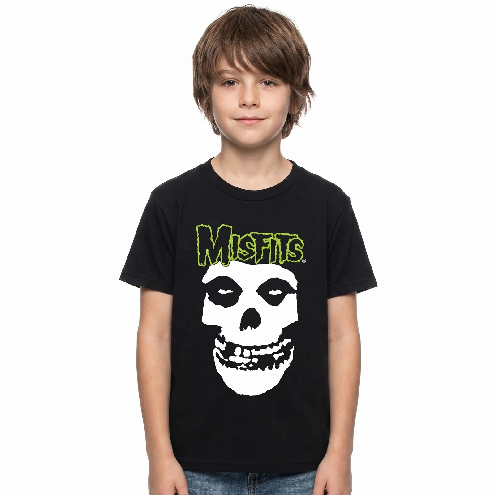 MISFITS - SKULL & LOGO - Kids T-Shirt Black - Image 2