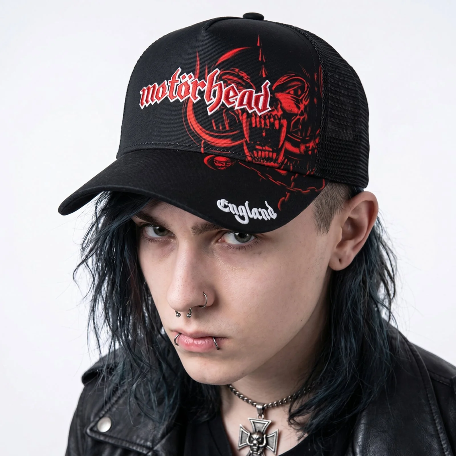 MOTORHEAD - ENGLAND RED WARPIG - Mesh Back Cap Black - Image 3