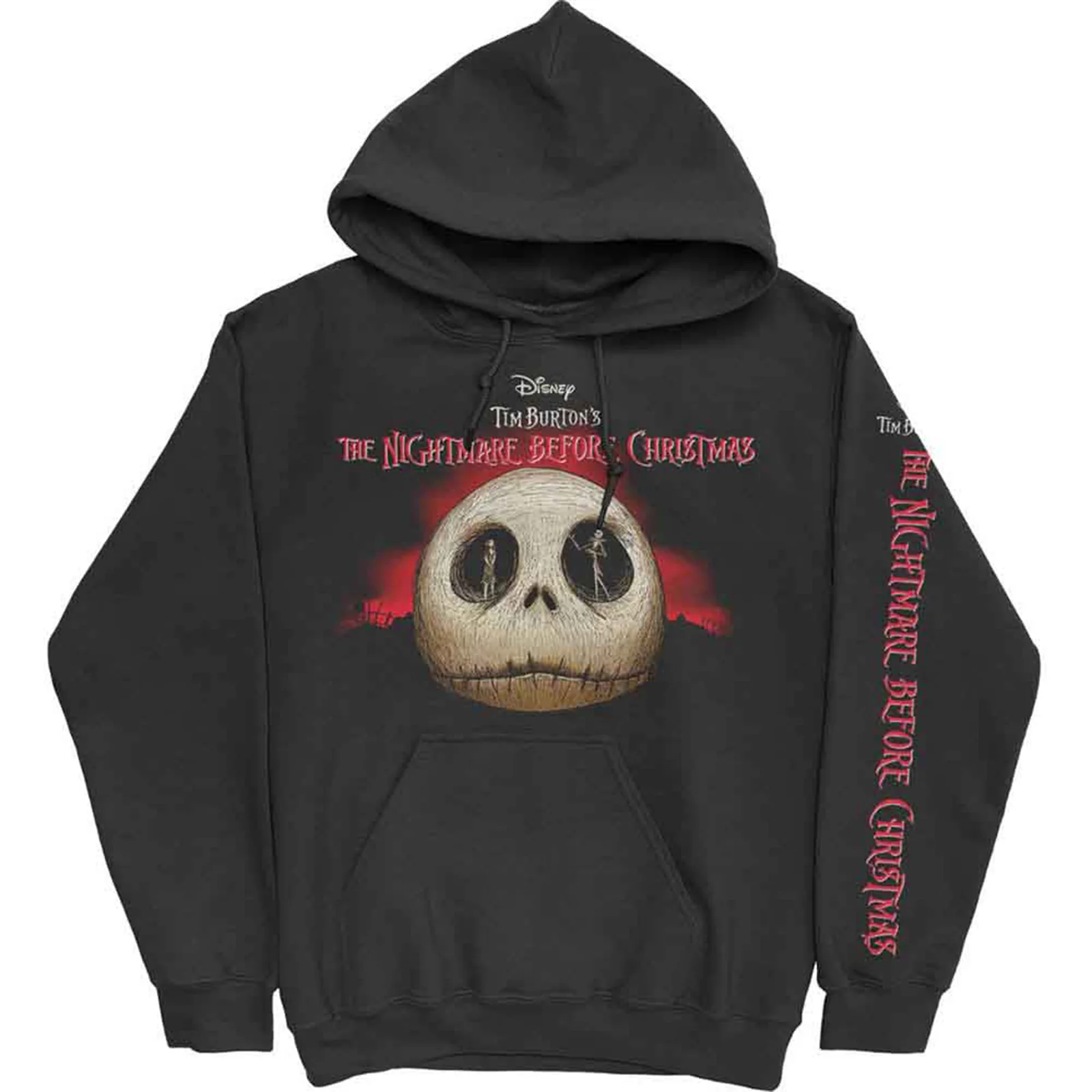 THE NIGHTMARE BEFORE CHRISTMAS - JACK SKULL EYES - Pullover Hoodie Black