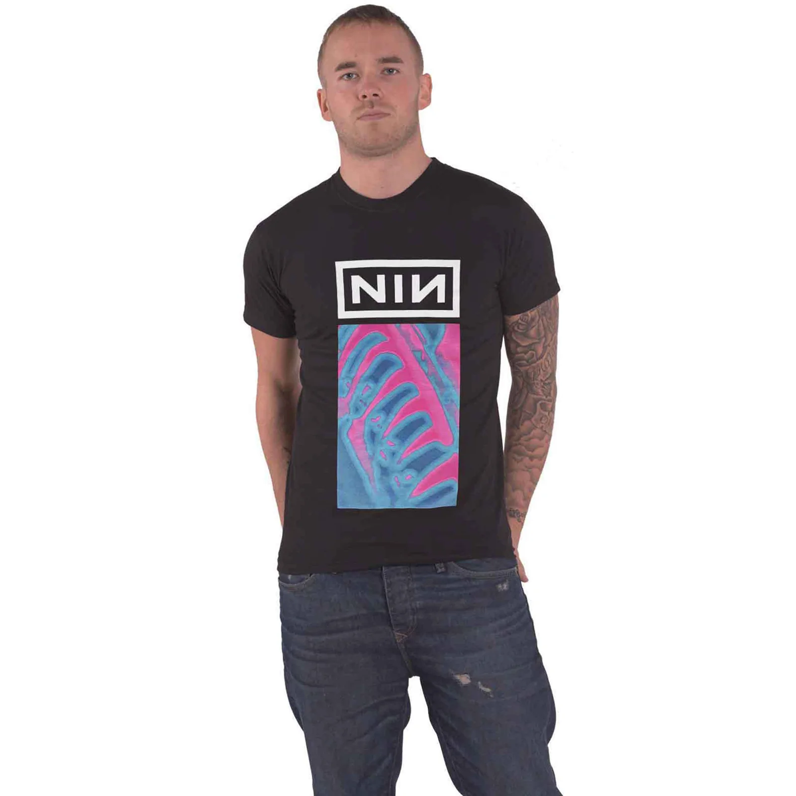 NINE INCH NAILS - PRETTY HATE MACHINE NEON - T-Shirt Black - Image 2