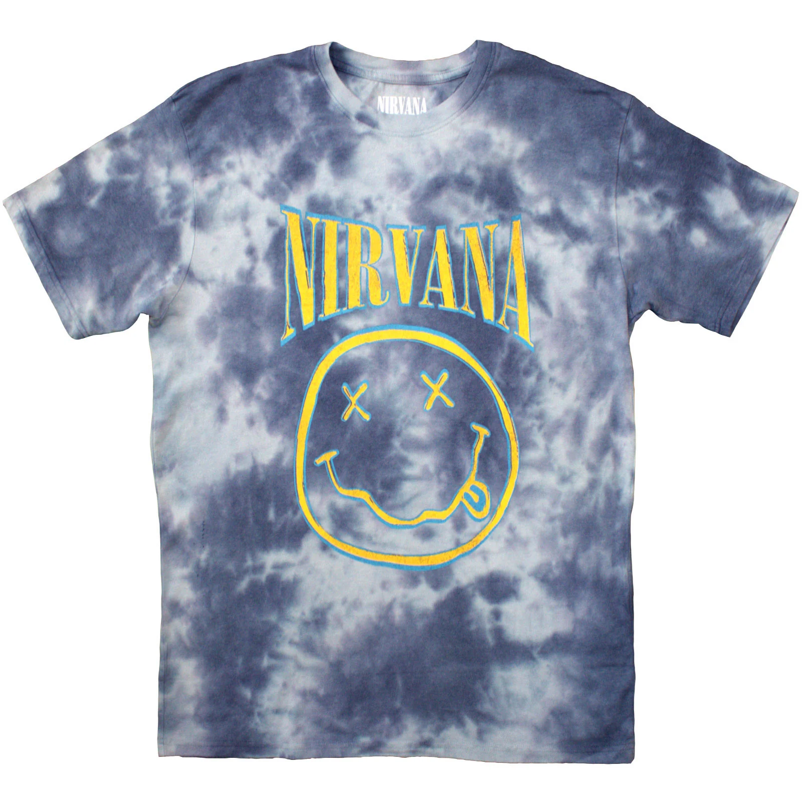 NIRVANA - HAPPY FACE BLUE STROKE - T-Shirt Blue (Wash Collection)