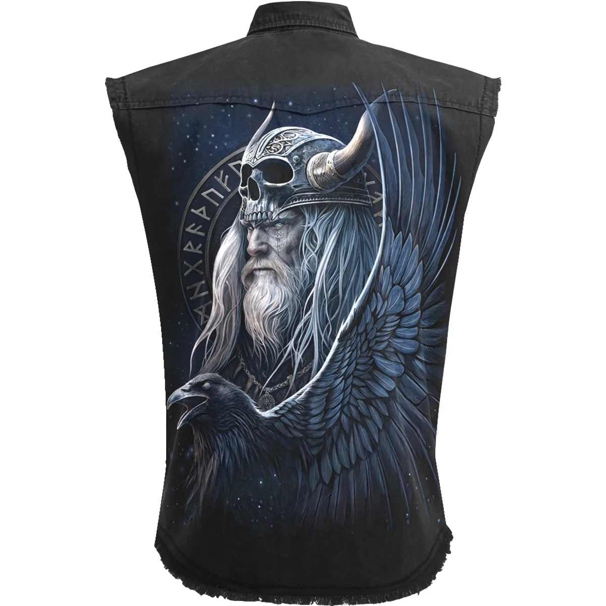 ODIN'S WARRIOR - Sleeveless Stone Washed Worker Black - Image 2