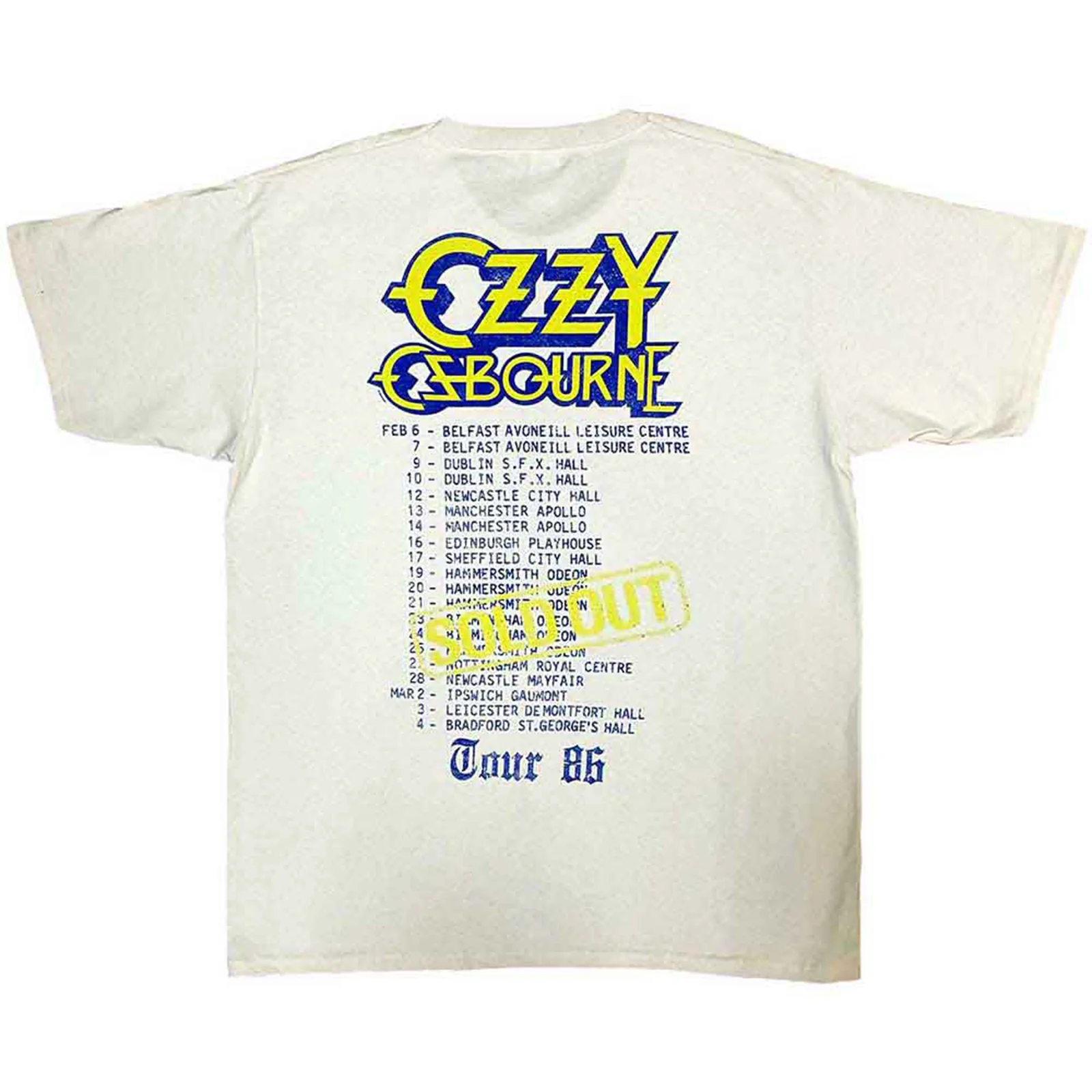 OZZY OSBOURNE - THE ULTIMATE SIN TOUR '86 - T-Shirt Neutral (Back Print) - Image 2