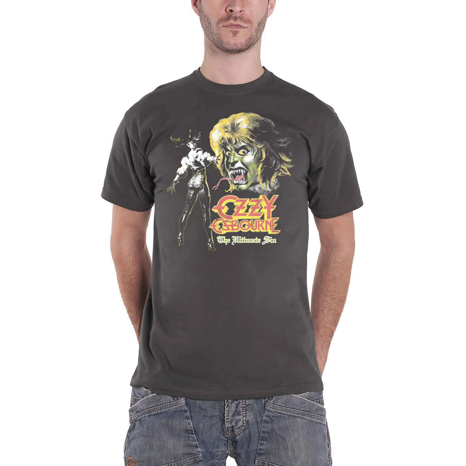 OZZY OSBOURNE - ULTIMATE REMIX - T-Shirt Grey (Back Print) - Image 3
