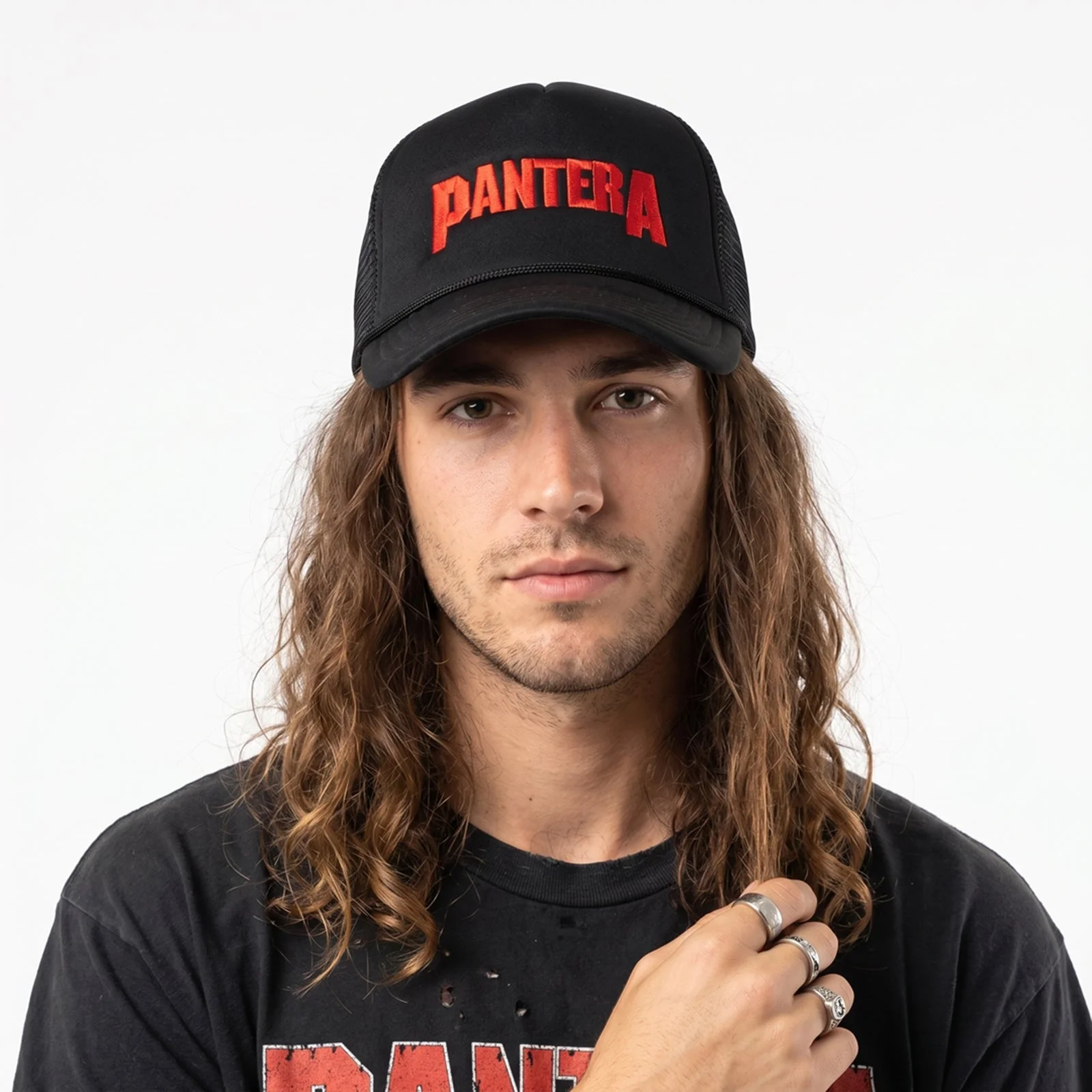 PANTERA - LOGO - Mesh Back Cap Black - Image 2