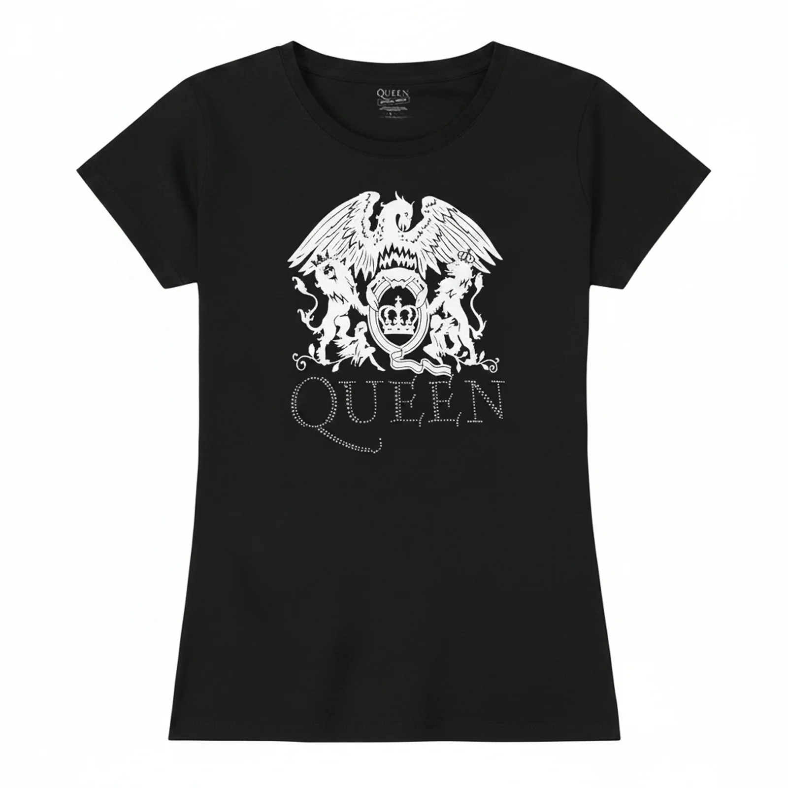 QUEEN - LOGO - Ladies T-Shirt Black (Embellished)