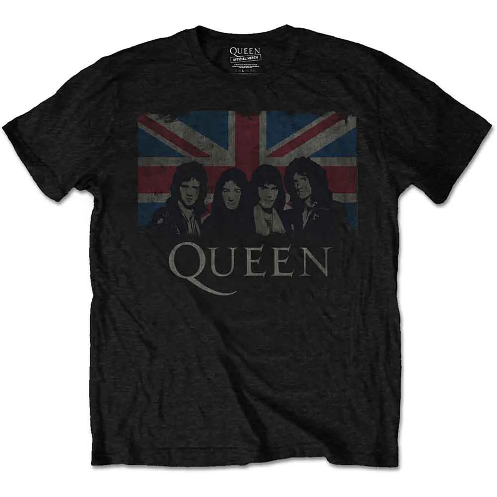 QUEEN - VINTAGE UNION JACK - T-Shirt Black