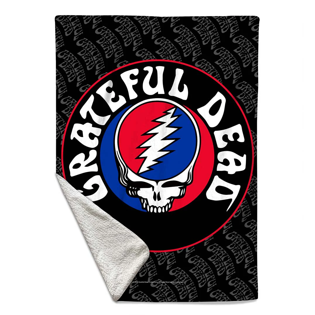 Rocksax Grateful Dead Sherpa Fleece Blanket - Logo
