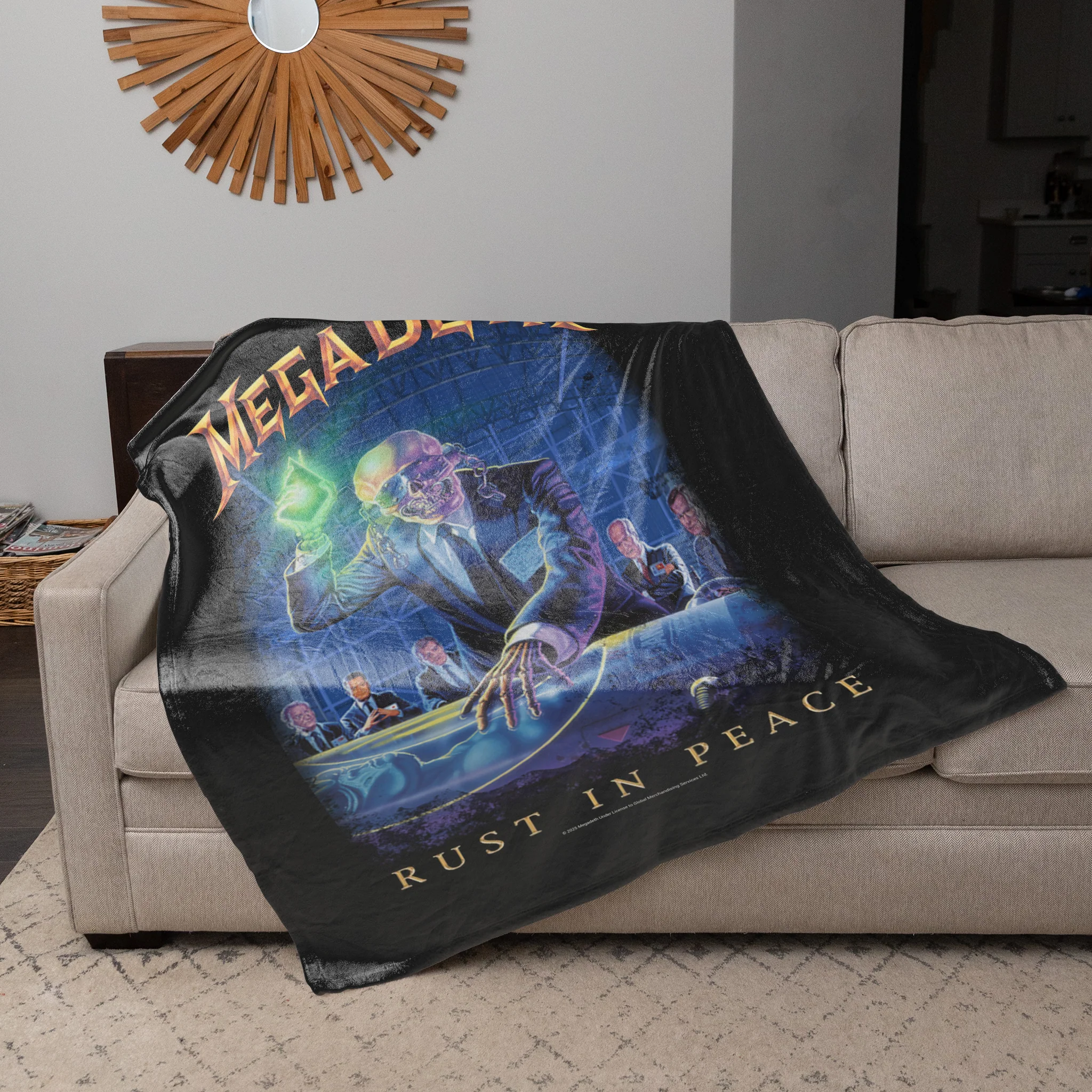 Rocksax Megadeth Sherpa Fleece Blanket - Rust in Peace - Image 3