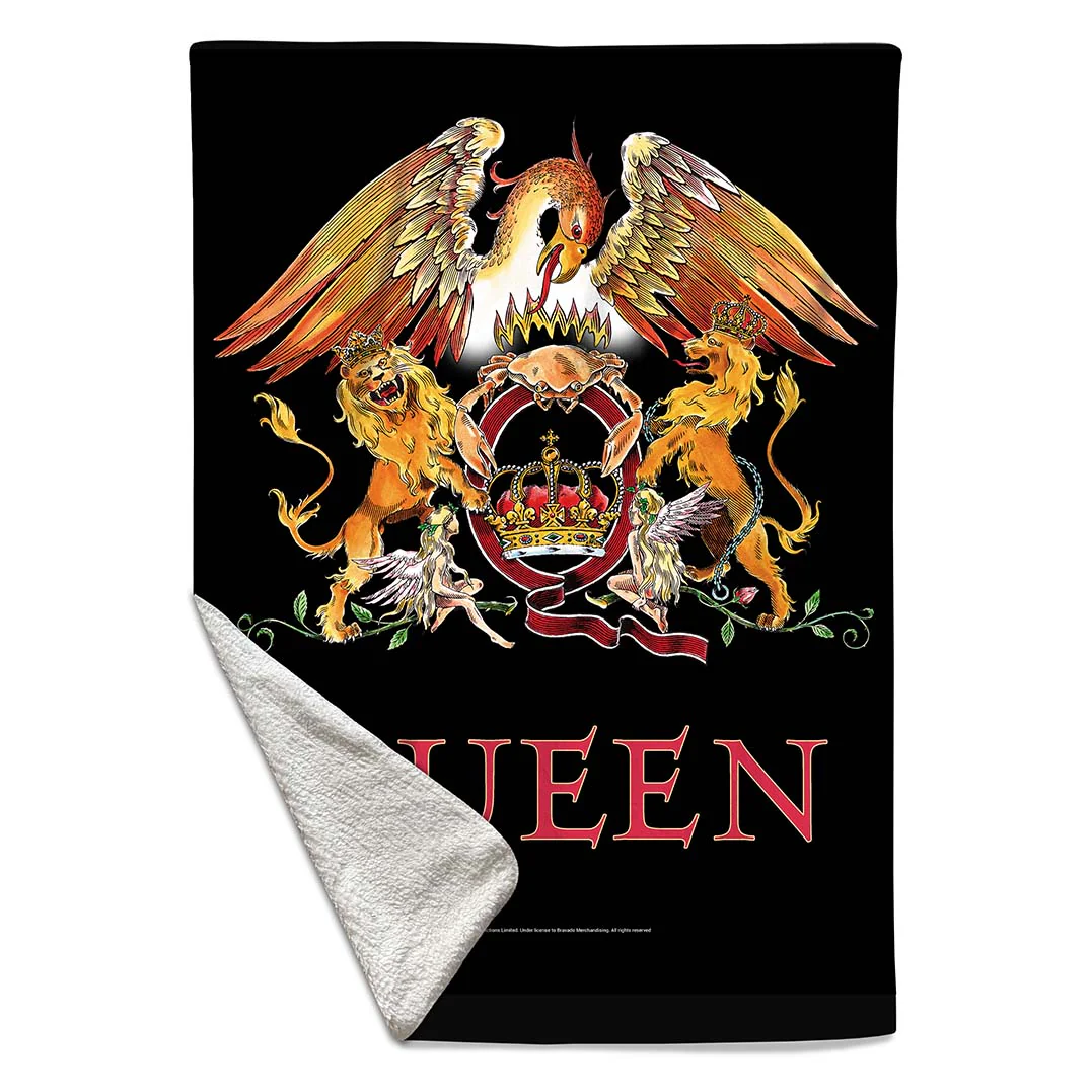 Rocksax Queen Sherpa Fleece Blanket - Crest