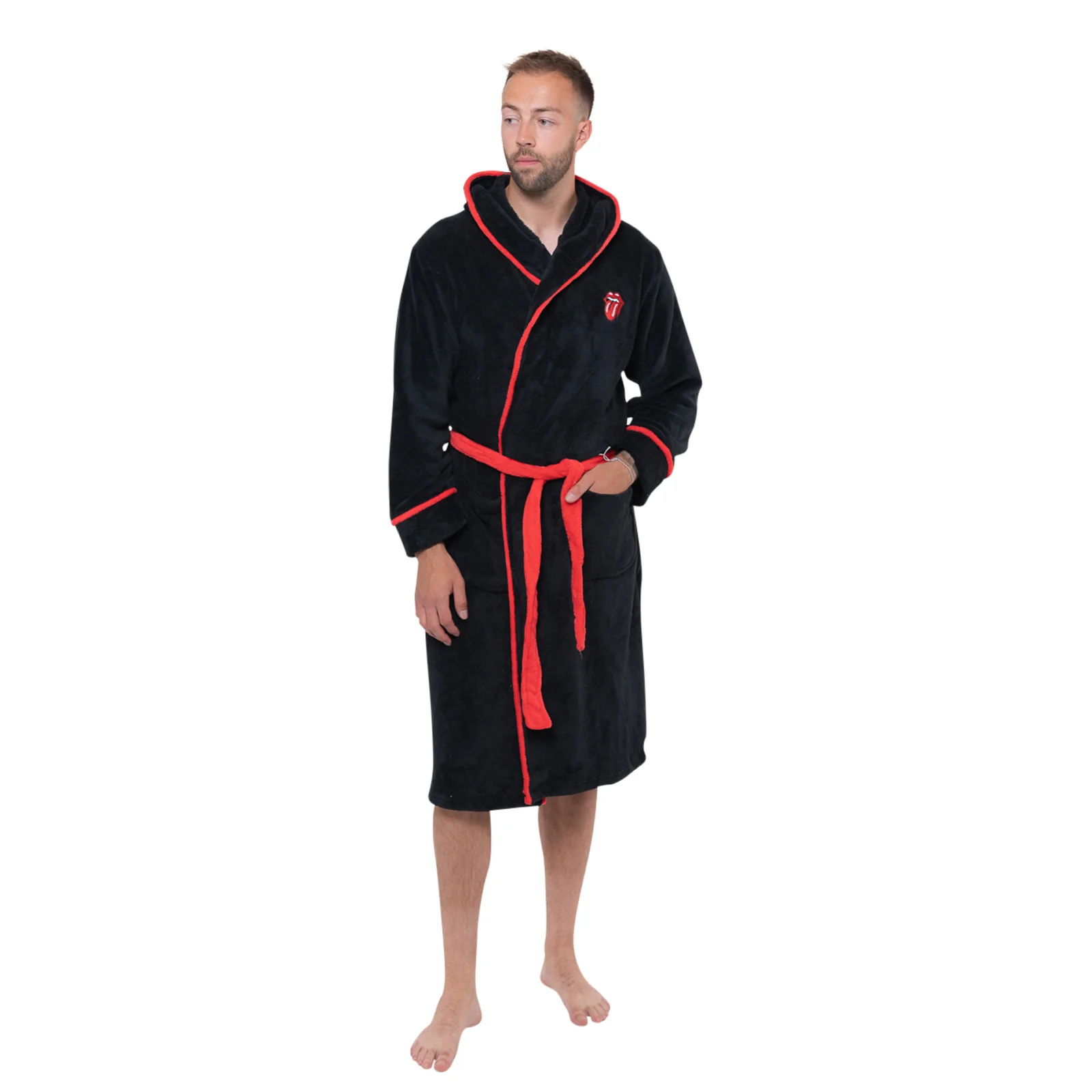 THE ROLLING STONES - CLASSIC TONGUE - Bathrobe Black (Back Print) - Image 3
