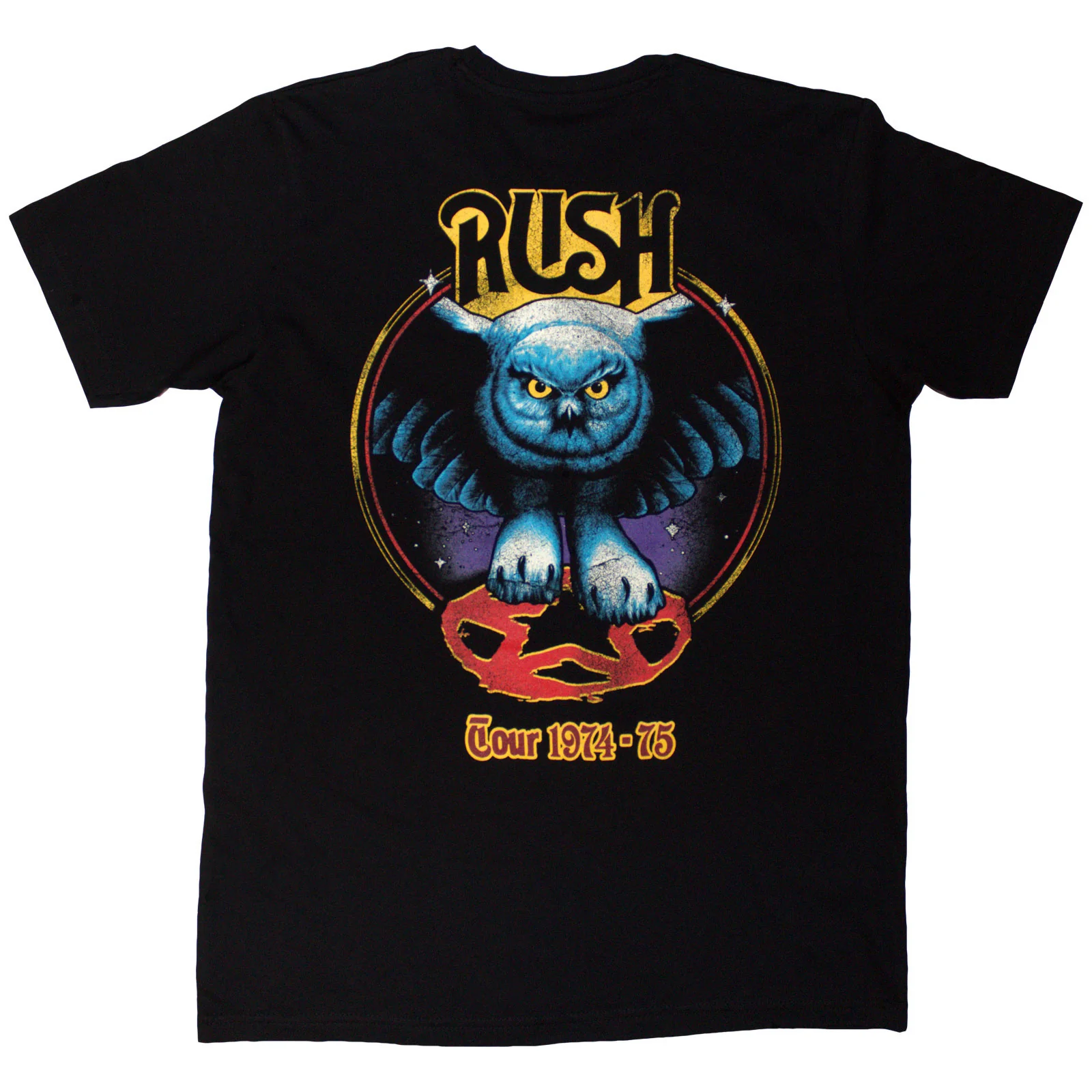 RUSH - TOUR '74-'75 - T-Shirt Black (Back Print) - Image 2