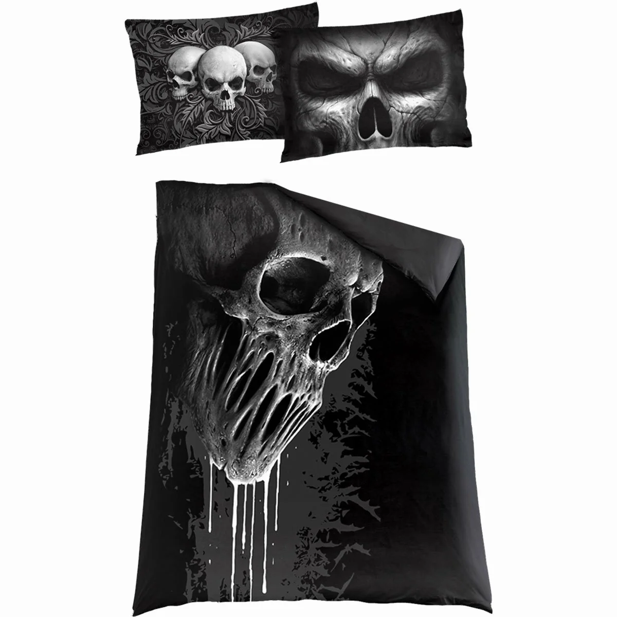 SKULL SCROLL - Single Duvet Cover + UK And EU Pillow case - Image 2
