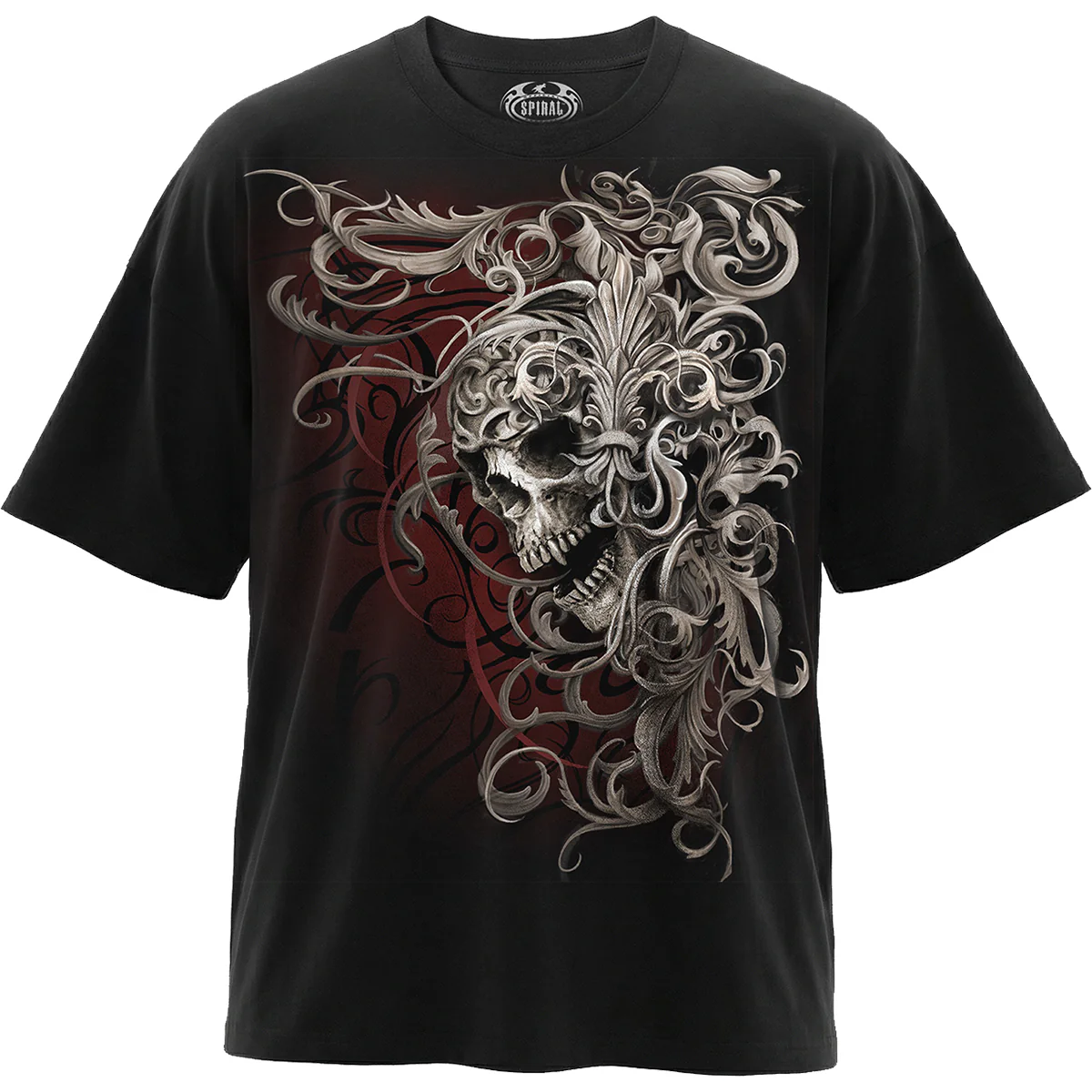 SKULL SHOULDER WRAP - Oversized Box T-Shirt Black