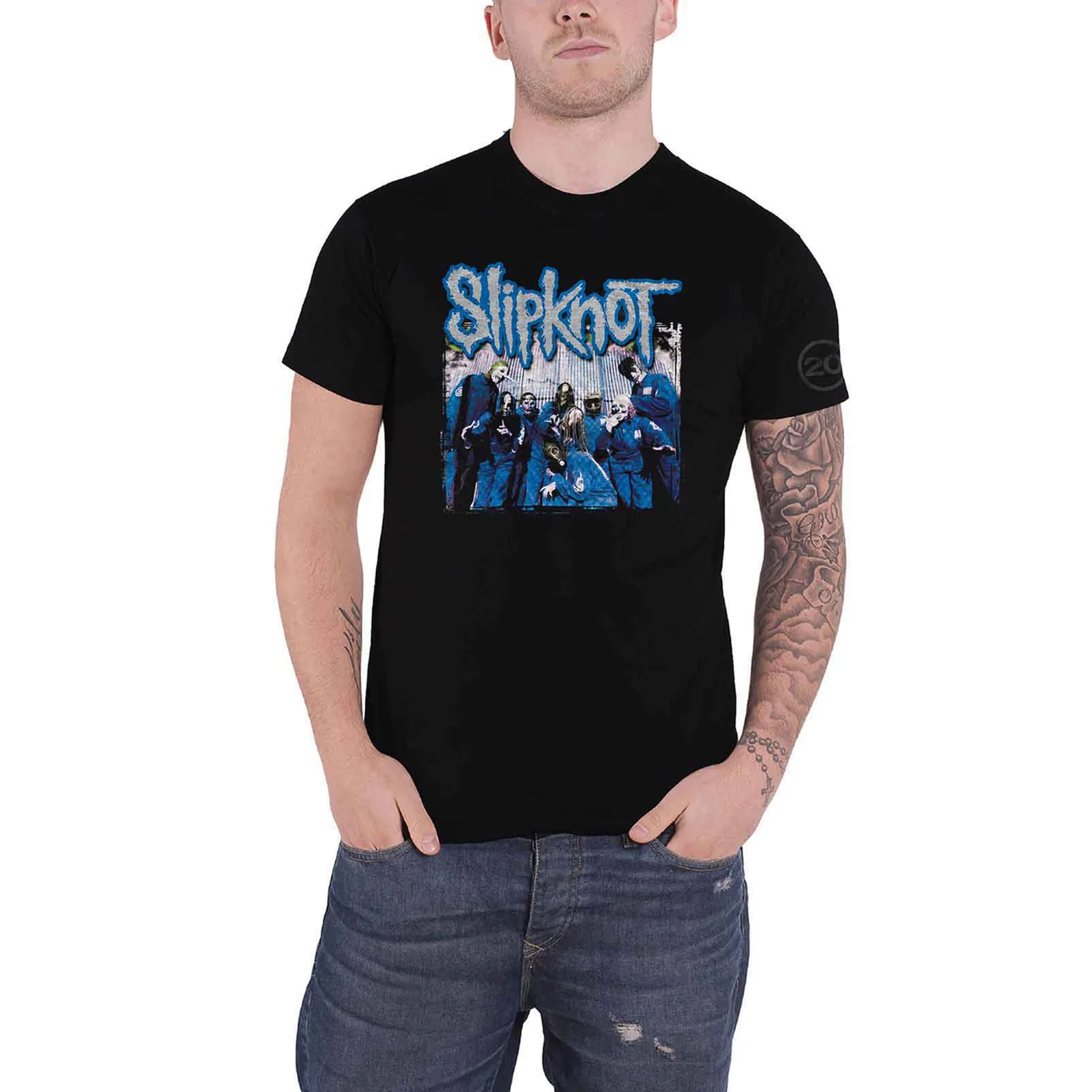 SLIPKNOT - 20TH ANNIVERSARY TATTERED & TORN - T-Shirt Black (Back Print) - Image 3