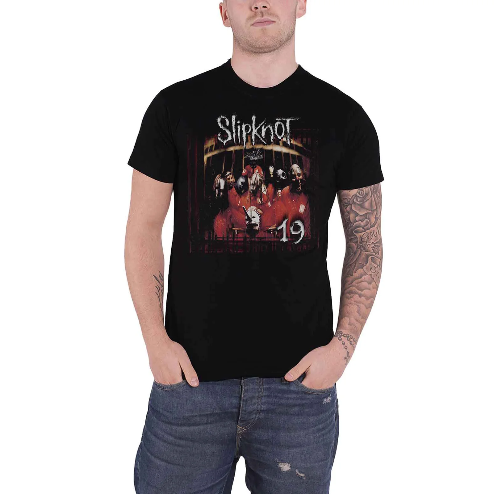 SLIPKNOT - DEBUT ALBUM 19 YEARS - T-Shirt Black (Back Print) - Image 3