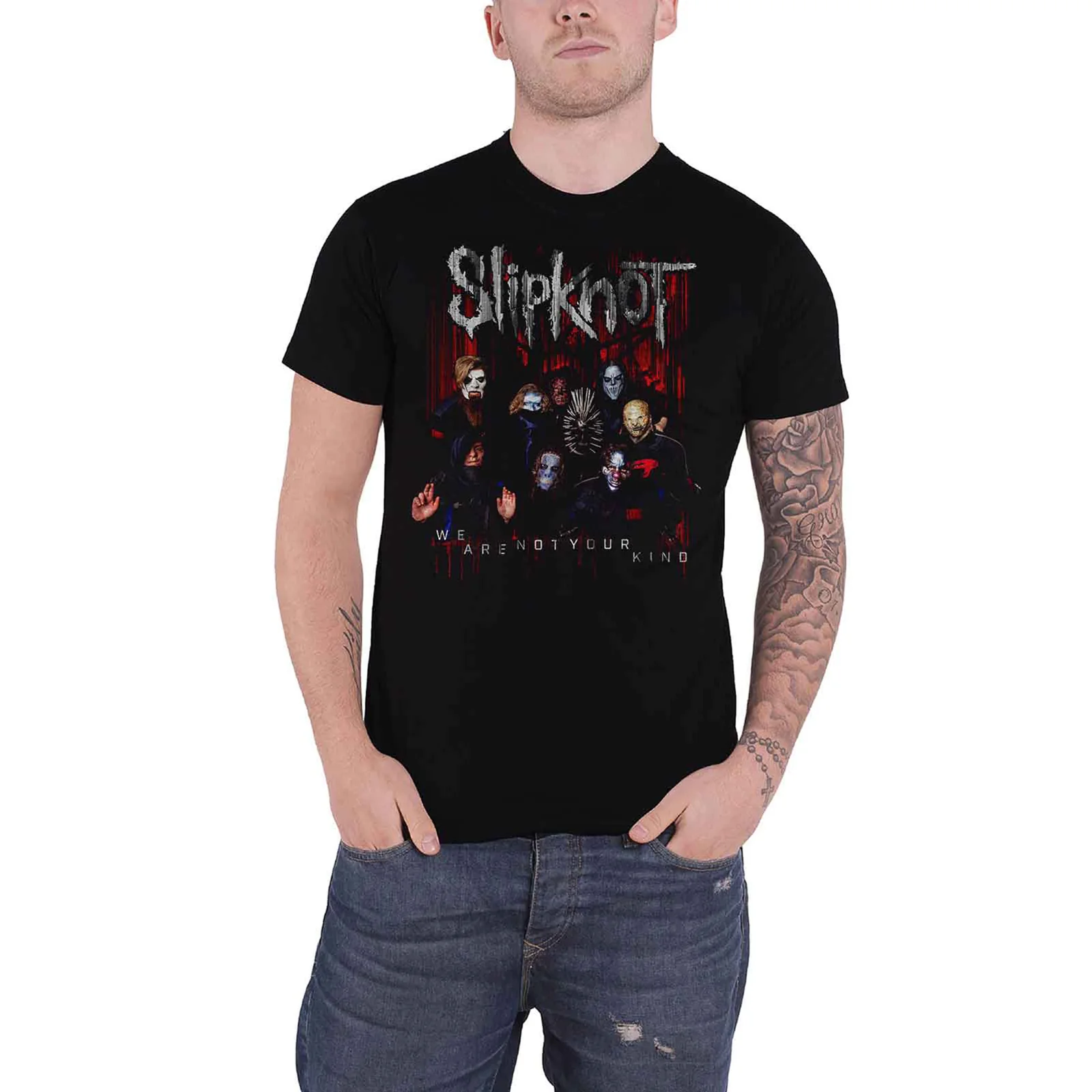 SLIPKNOT - WANYK GROUP PHOTO - T-Shirt Black (Back Print) - Image 3