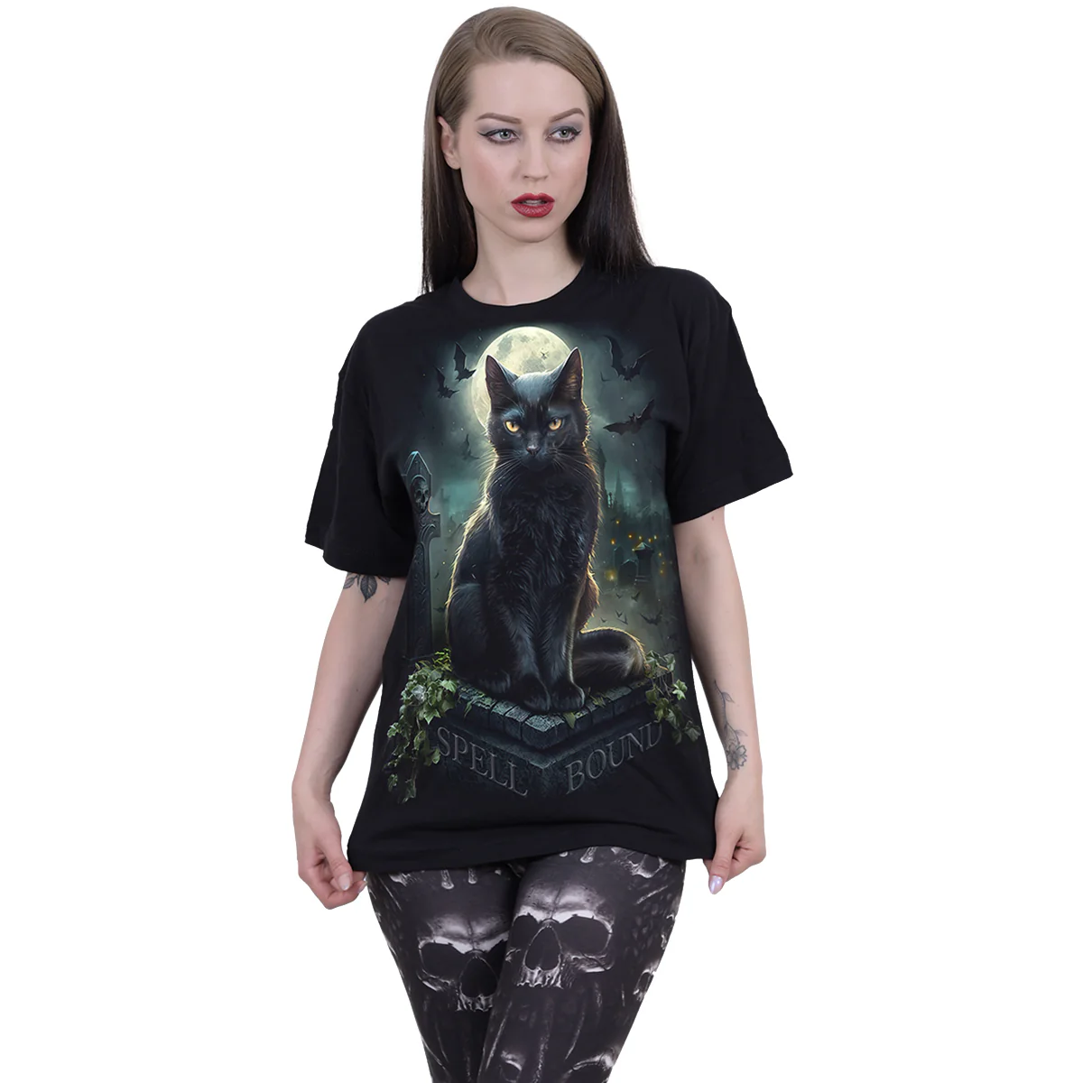 SPELL BOUND - Front Print T-Shirt Black - Image 2